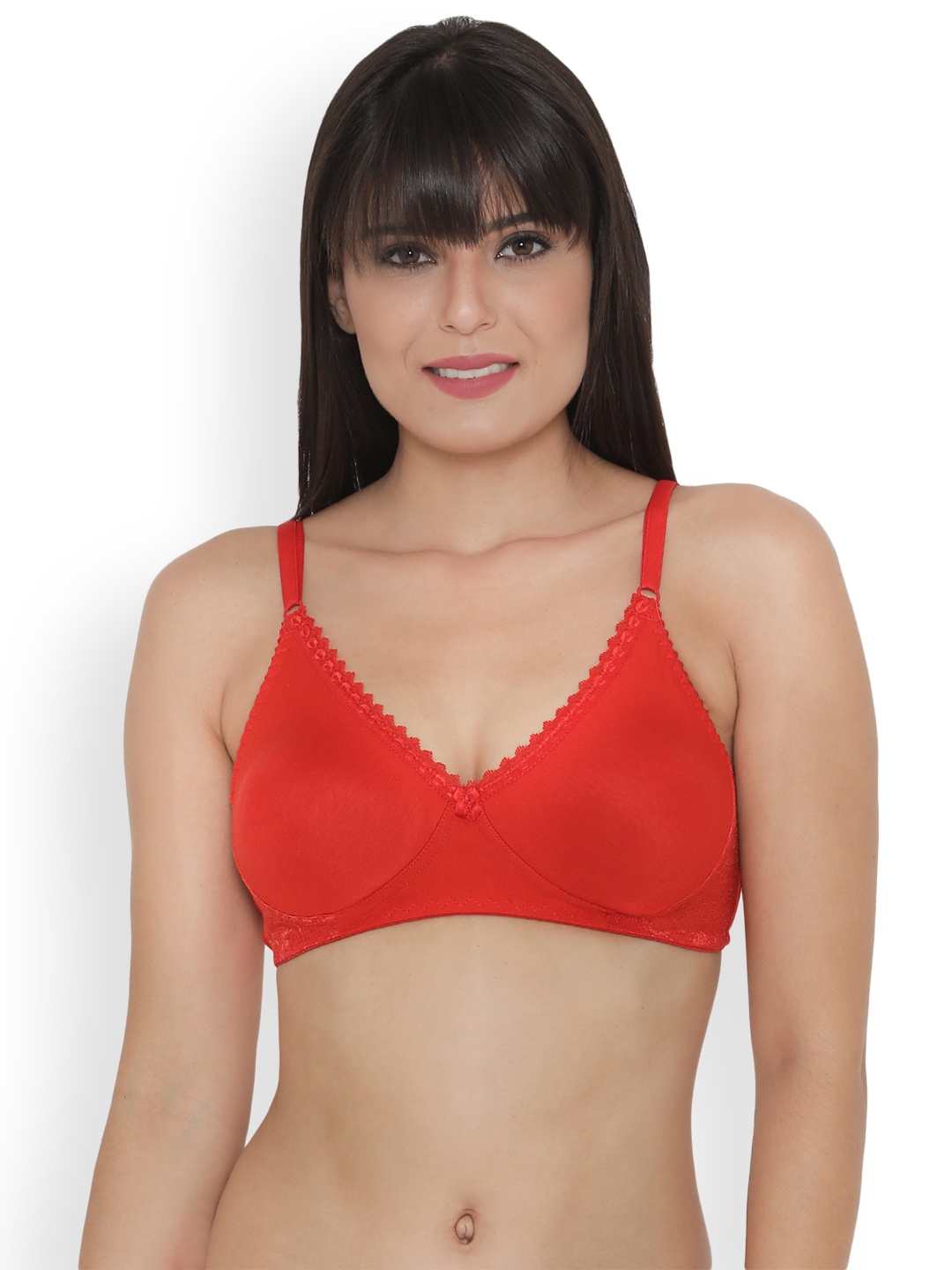 

Clovia Cotton Rich Non-Padded Non-Wired T-Shirt Bra, Red