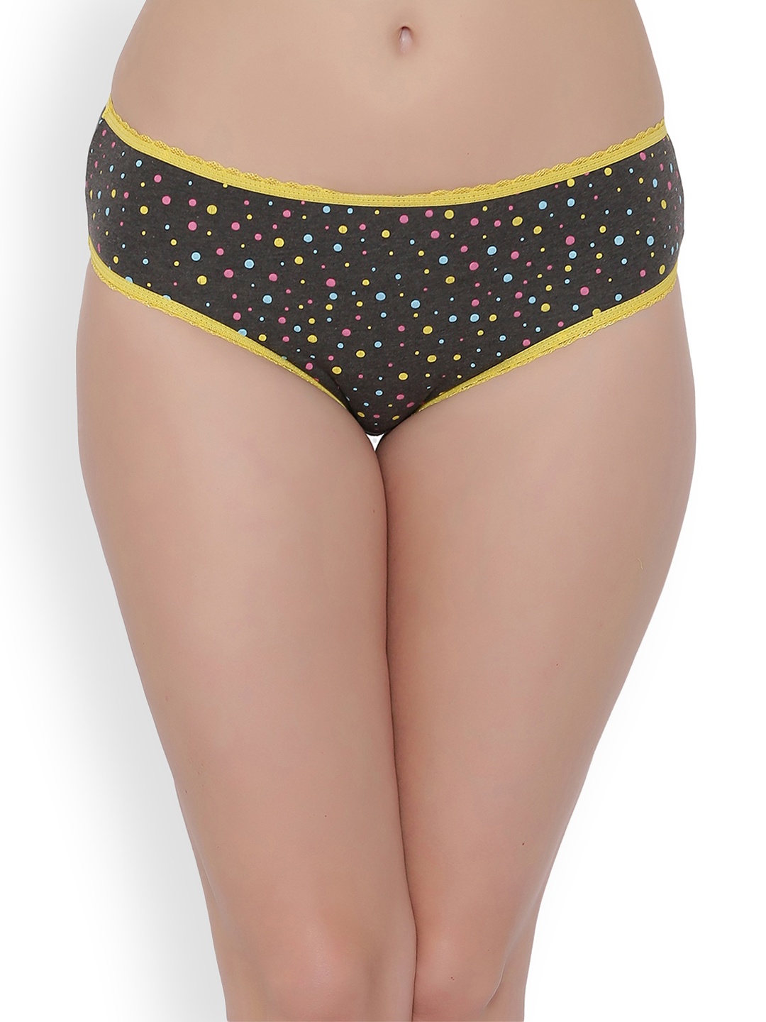 

Clovia Women Charcoal Grey Printed Basic Briefs PN2565P05XL
