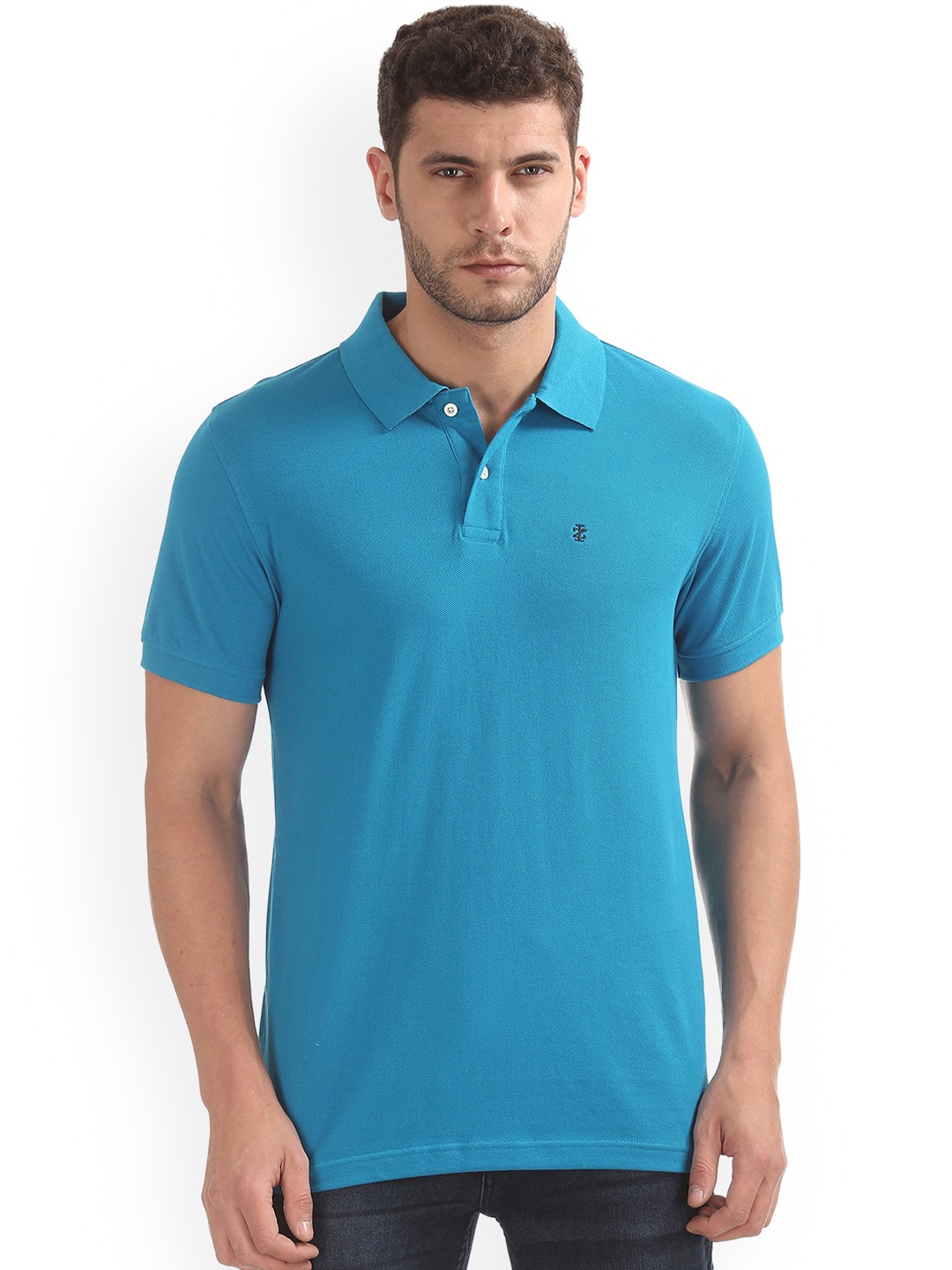 

IZOD Men Blue Solid Polo Collar T-shirt