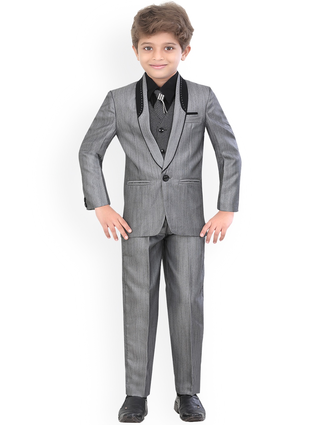 

Jeetethnics Boys Grey Suit