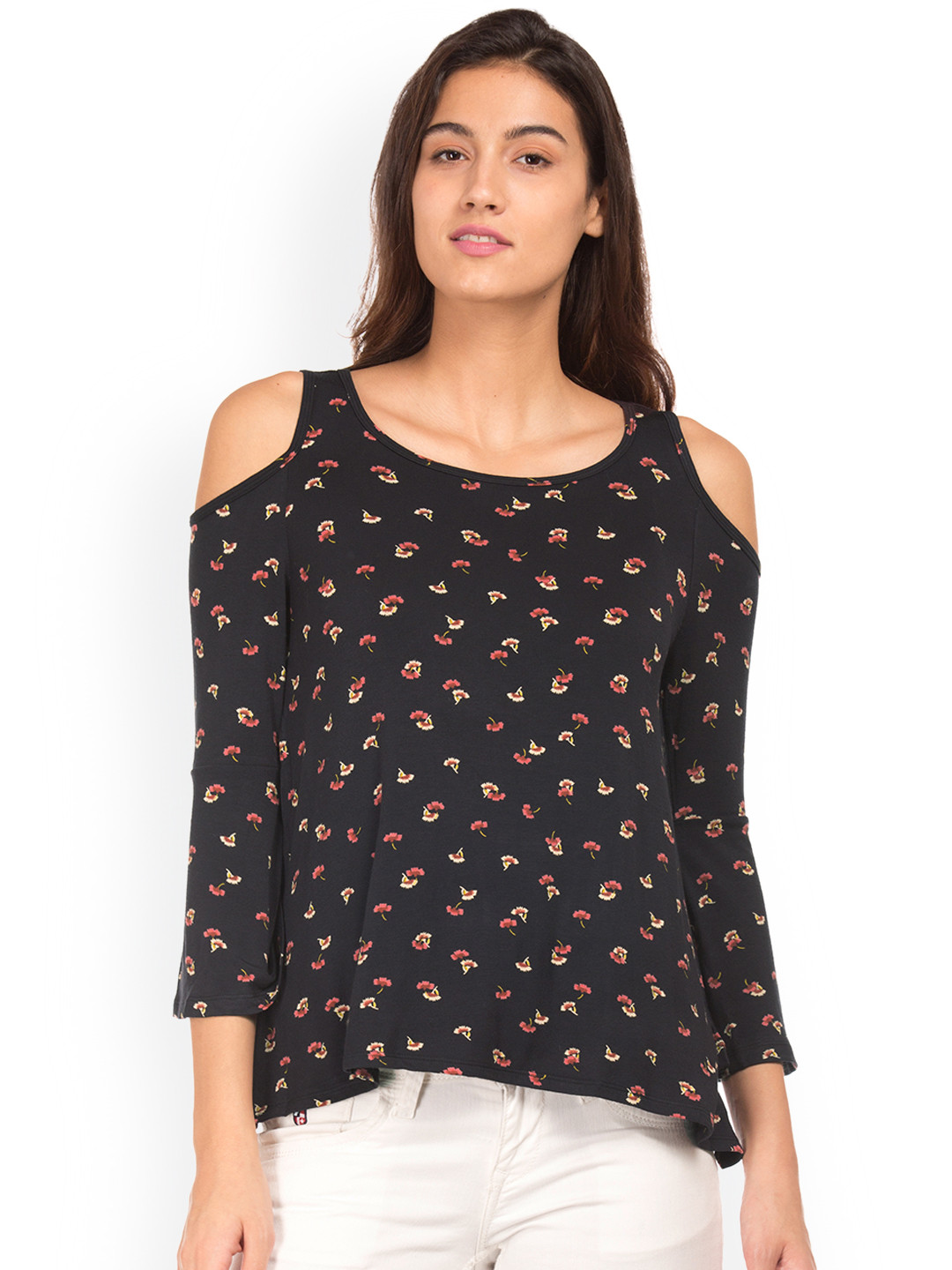 

Aeropostale Women Black Printed Top