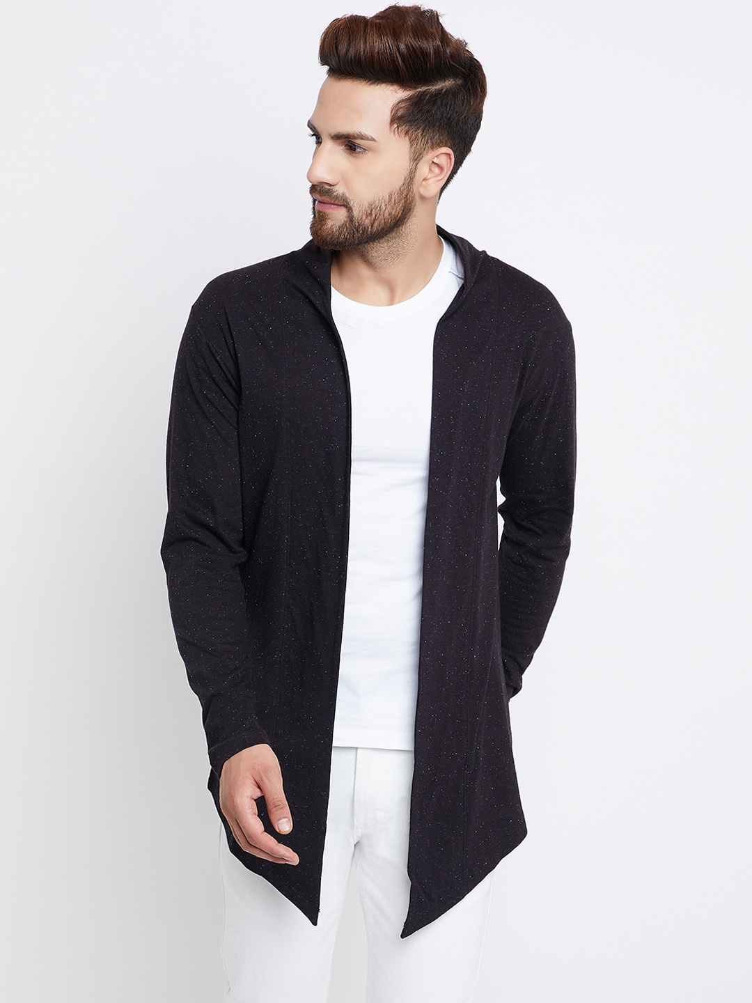 

CHILL WINSTON Black Solid Open Front Shrug