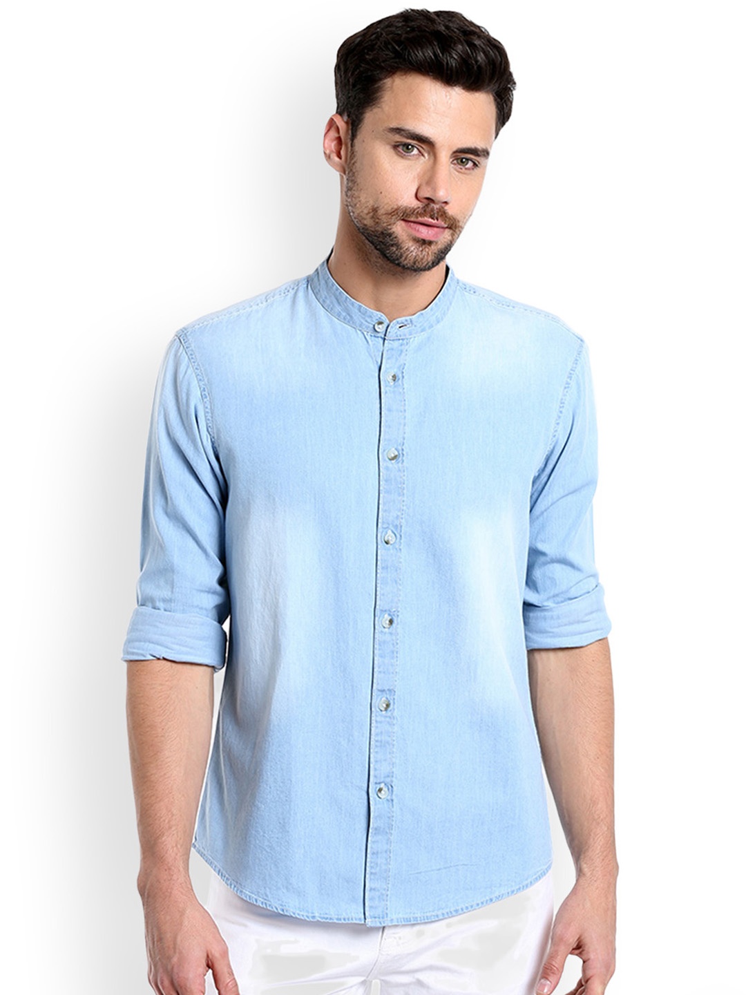 

Dennis Lingo Men Blue Slim Fit Faded Casual Shirt