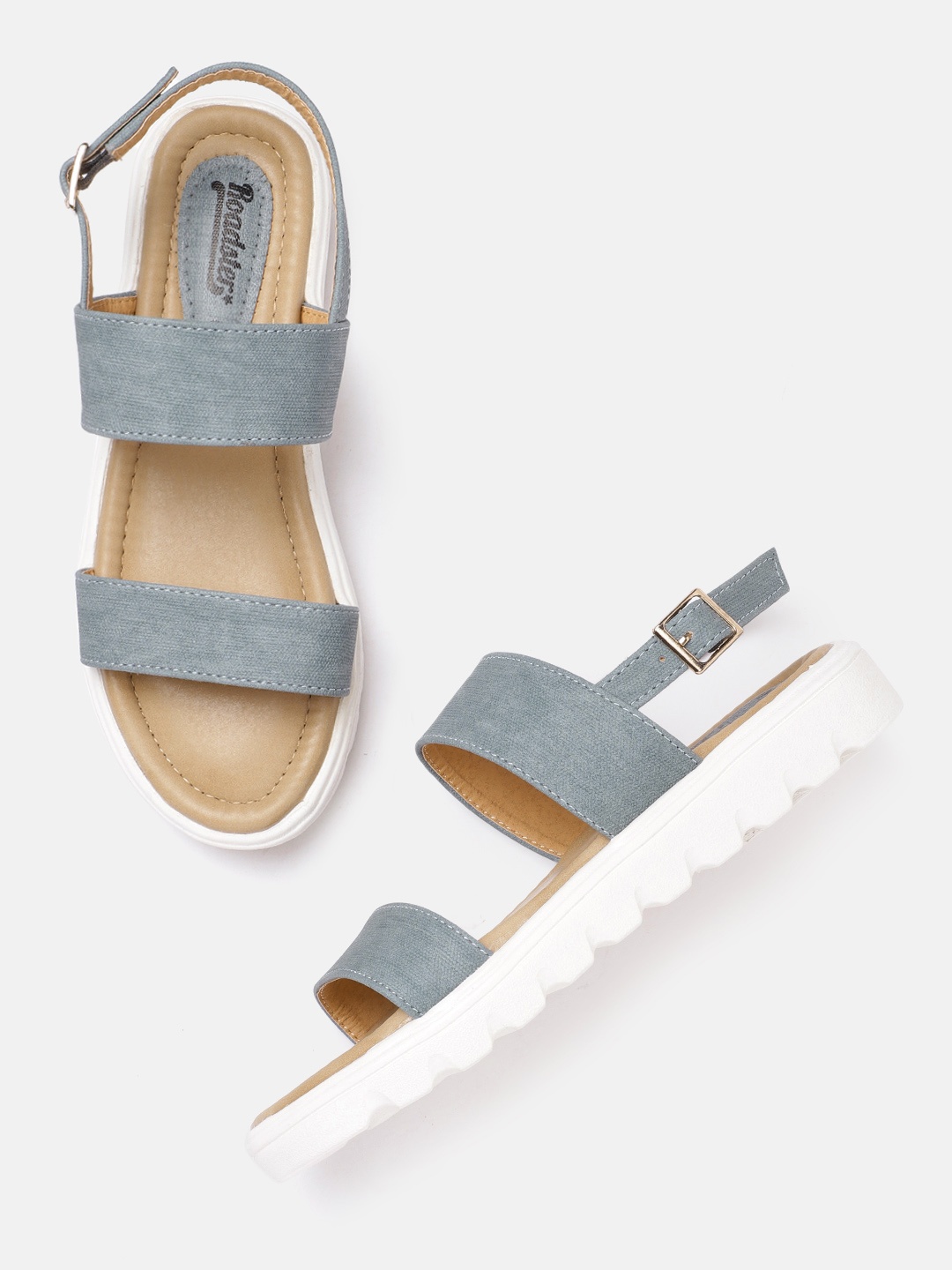 

Roadster Women Grey Solid Open Toe Flats
