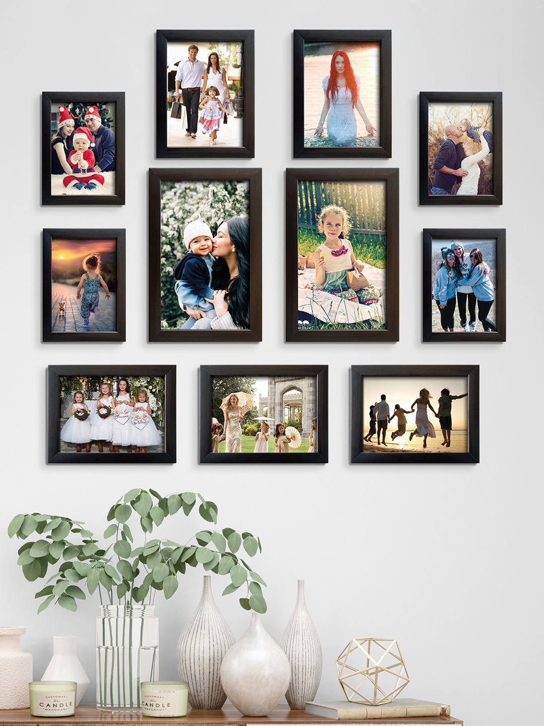 

RANDOM Set Of 11 Brown Photo Frames