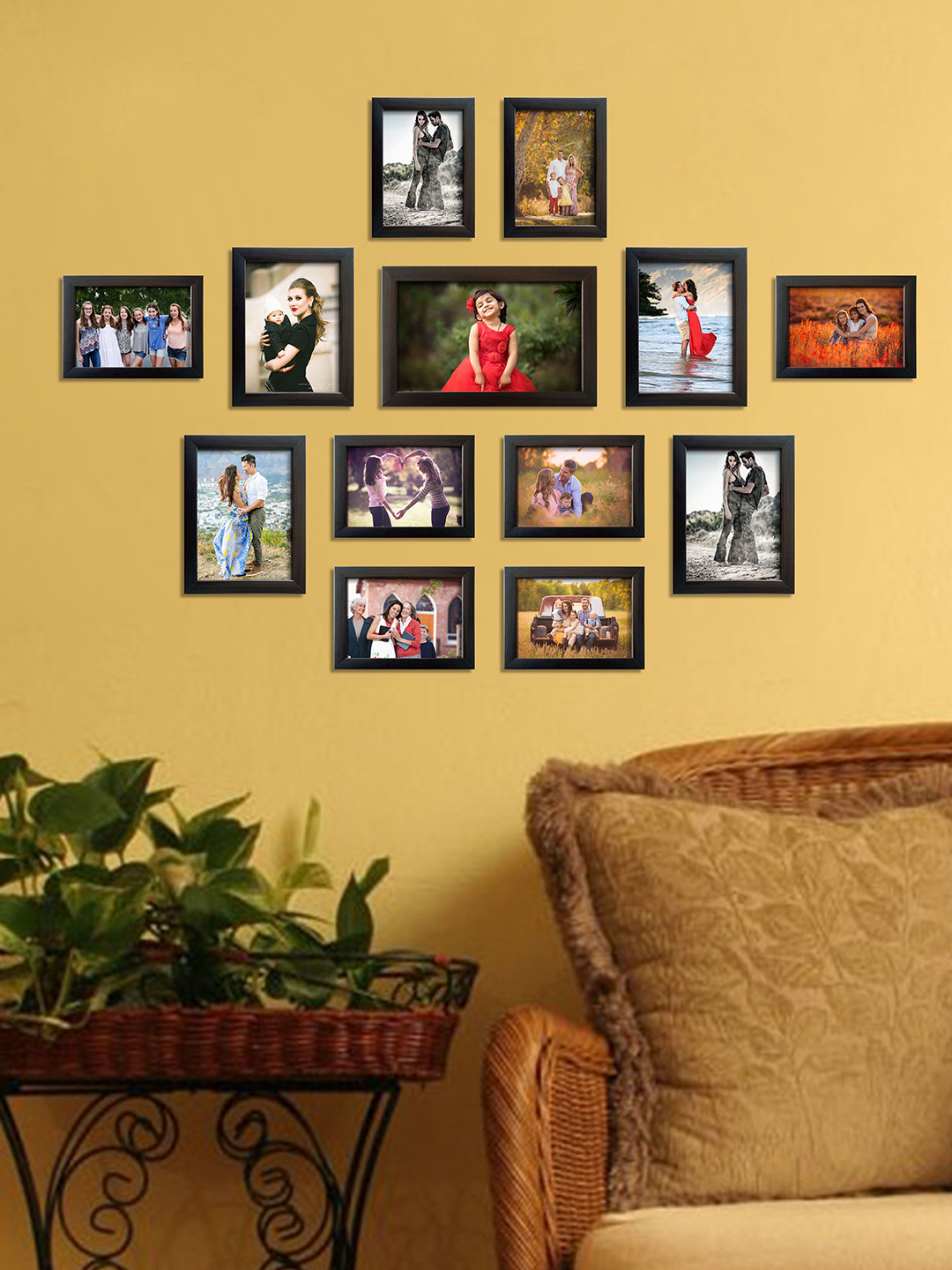 

RANDOM Set Of 13 Brown Photo Frames