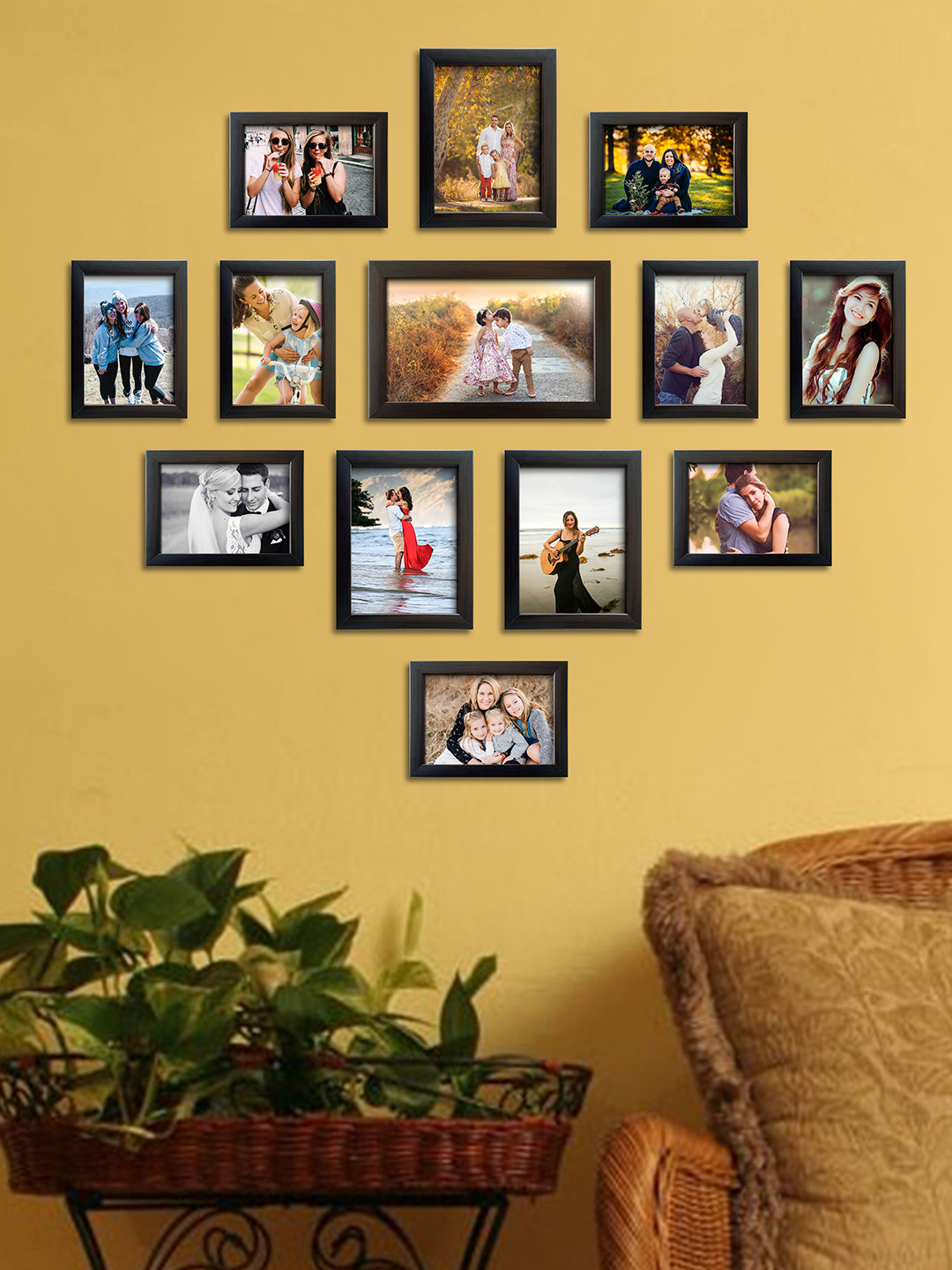 

RANDOM Set Of 13 Brown Photo Frames