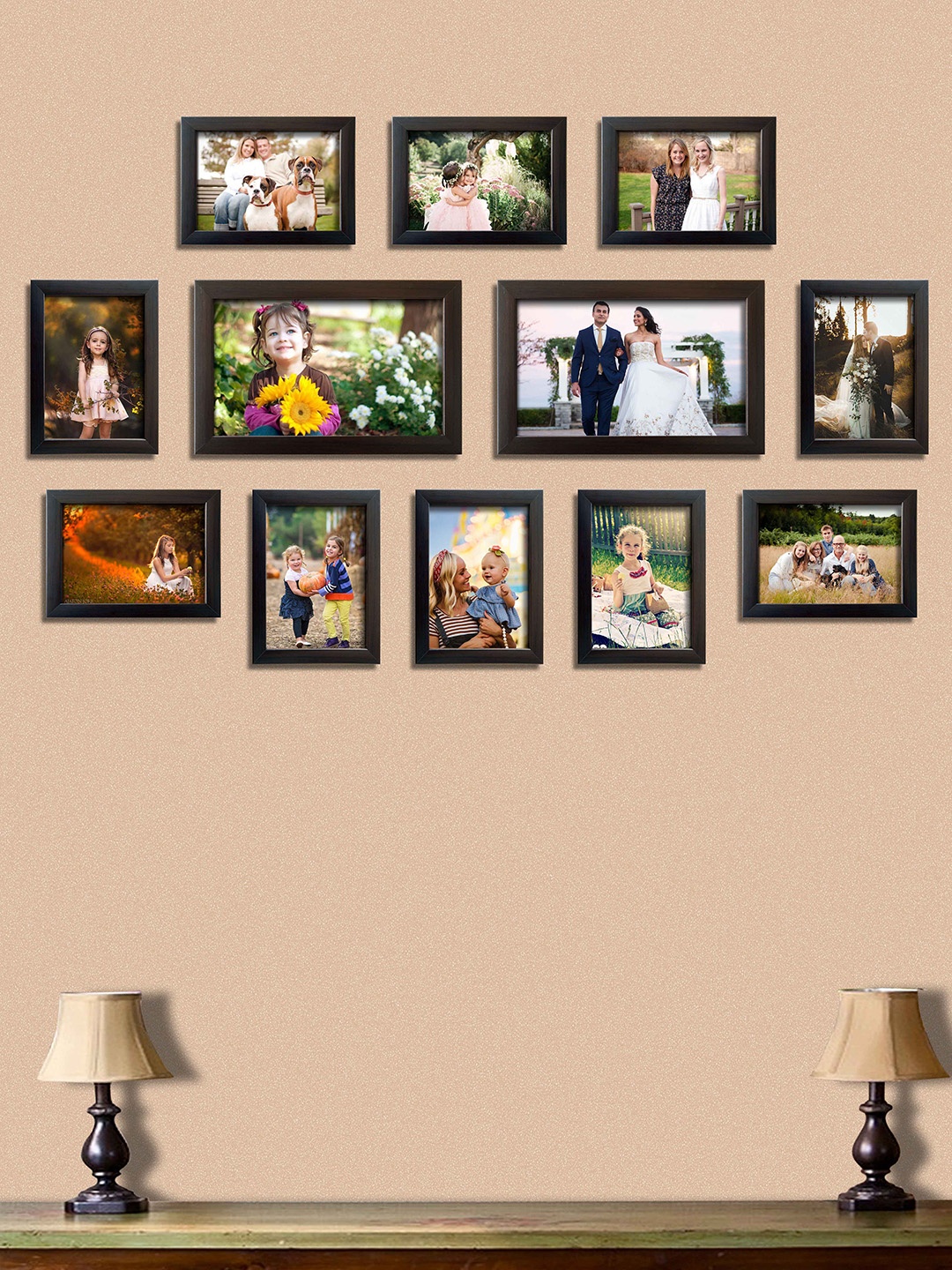 

RANDOM Set of 12 Brown Photo Frames