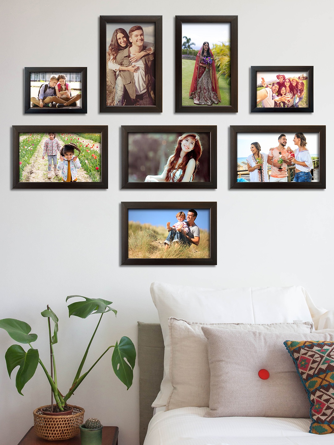 

RANDOM Set of 8 Brown Photo Frames