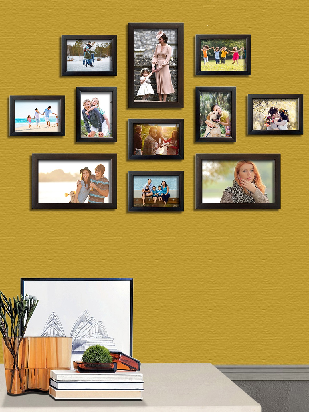 

RANDOM Set of 11 Brown Photo Frames