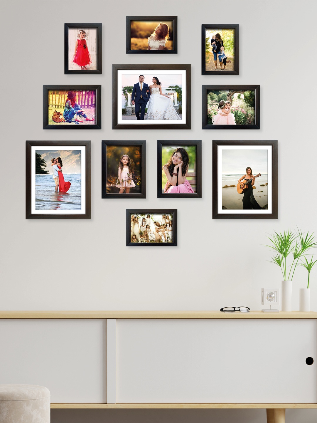 

RANDOM Set of 11 Brown Photo Frames
