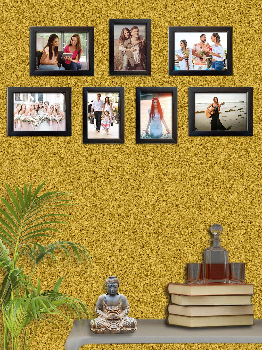 

RANDOM Set of 7 Brown Photo Frames