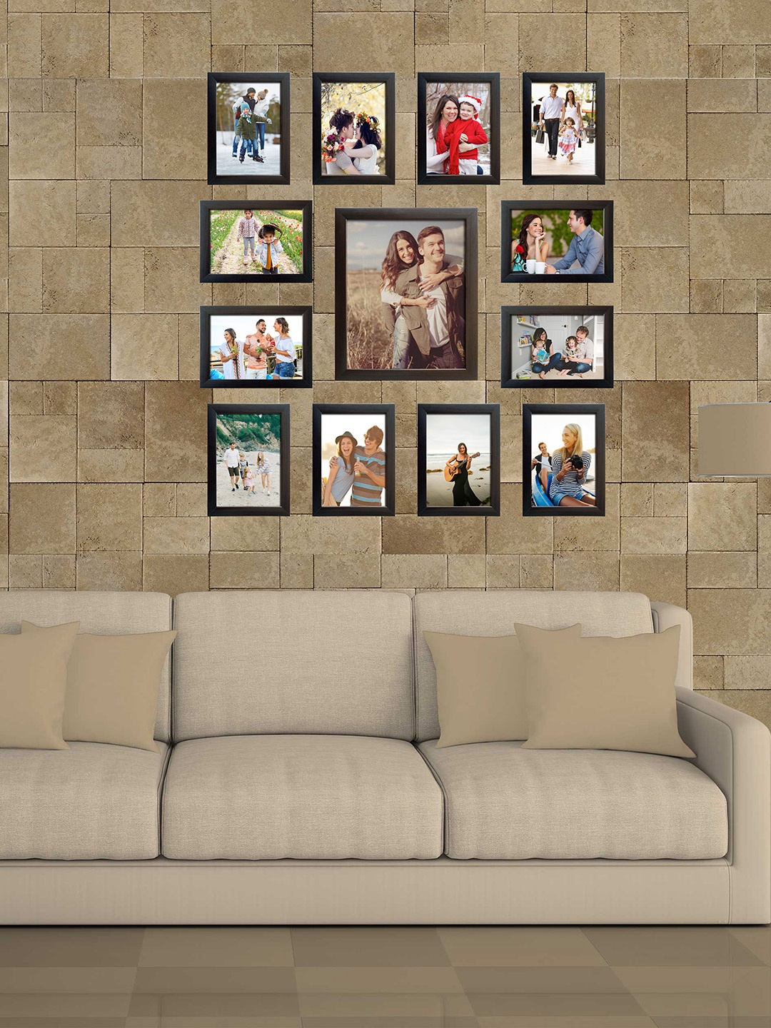 

RANDOM Set of 13 Brown Photo Frames