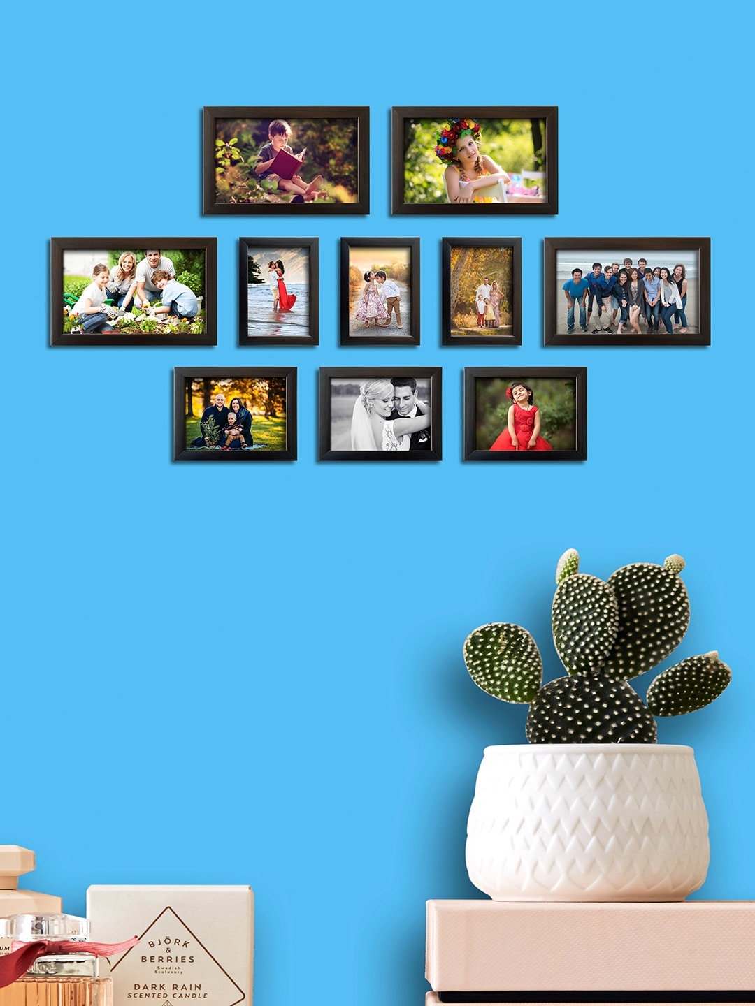 

RANDOM Set of 10 Brown Photo Frames