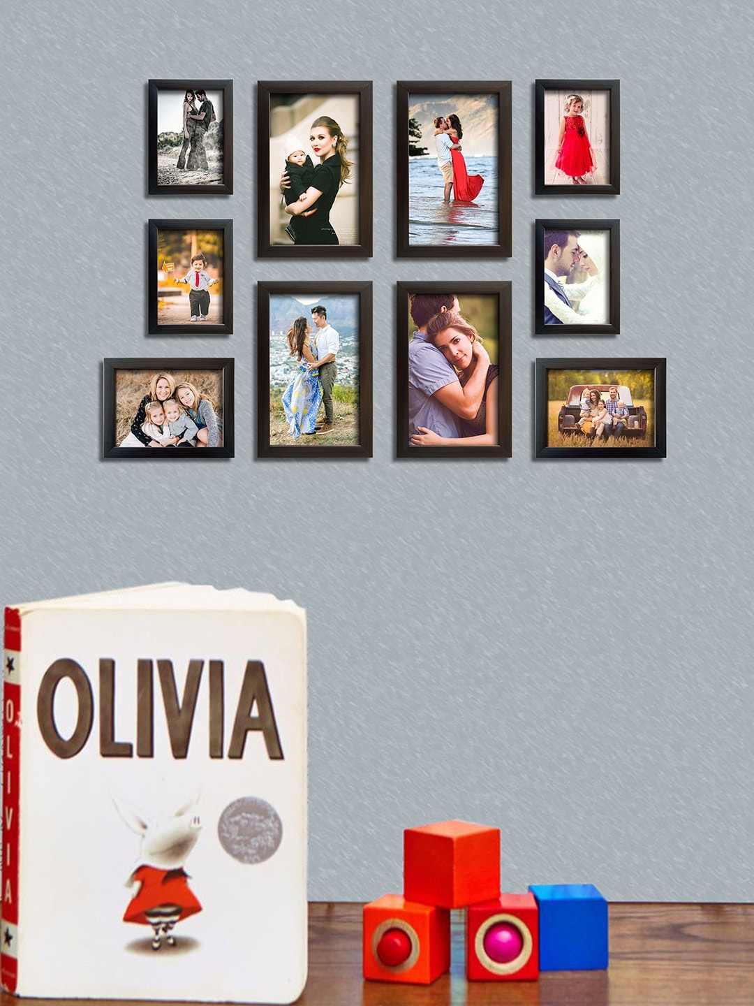 

RANDOM Set of 10 Brown Photo Frames