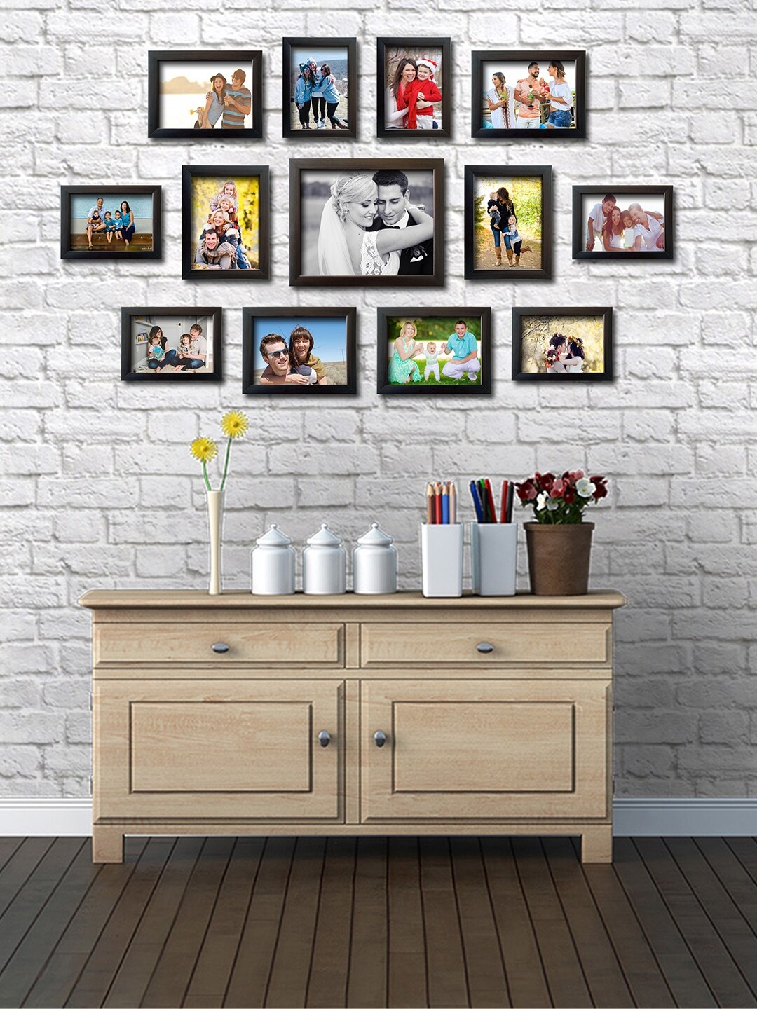 

RANDOM Set of 13 Brown Photo Frames