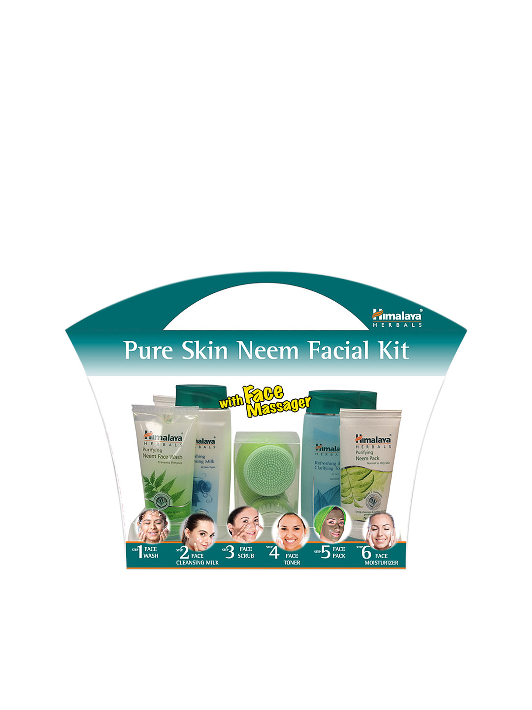 

Himalaya Unisex Pure Skin Neem Facial Kit with Face Massager, White