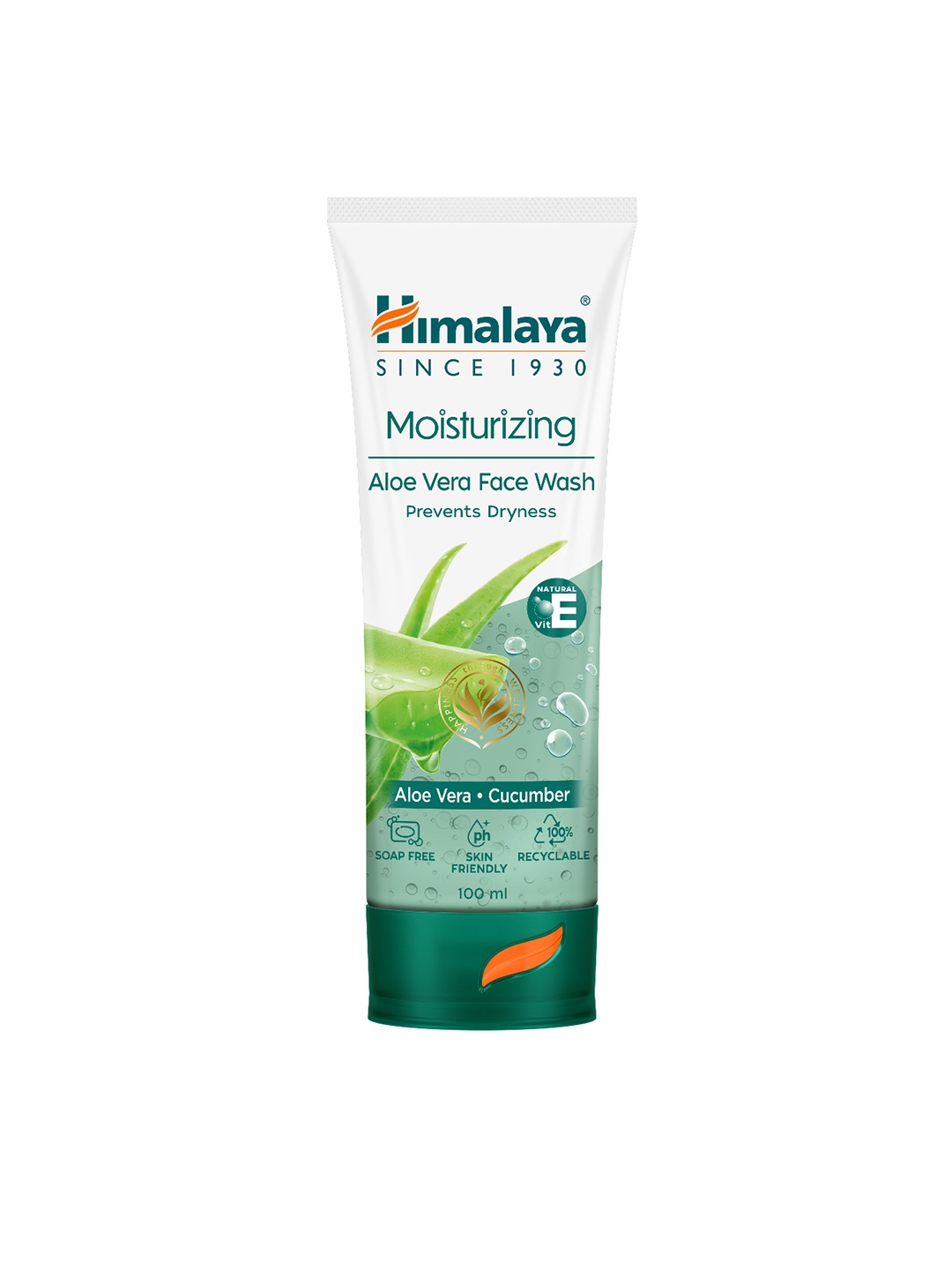 

Himalaya Moisturizing Aloe Vera Face Wash with Vitamin E for Dry Skin 100 ml, Green