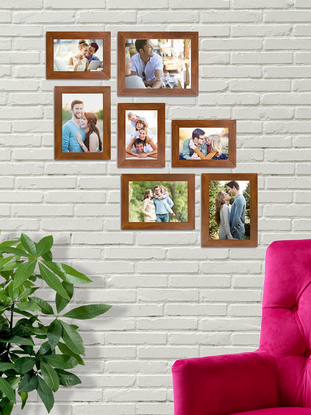 

Art Street Set Of 7 Brown Photo Frames