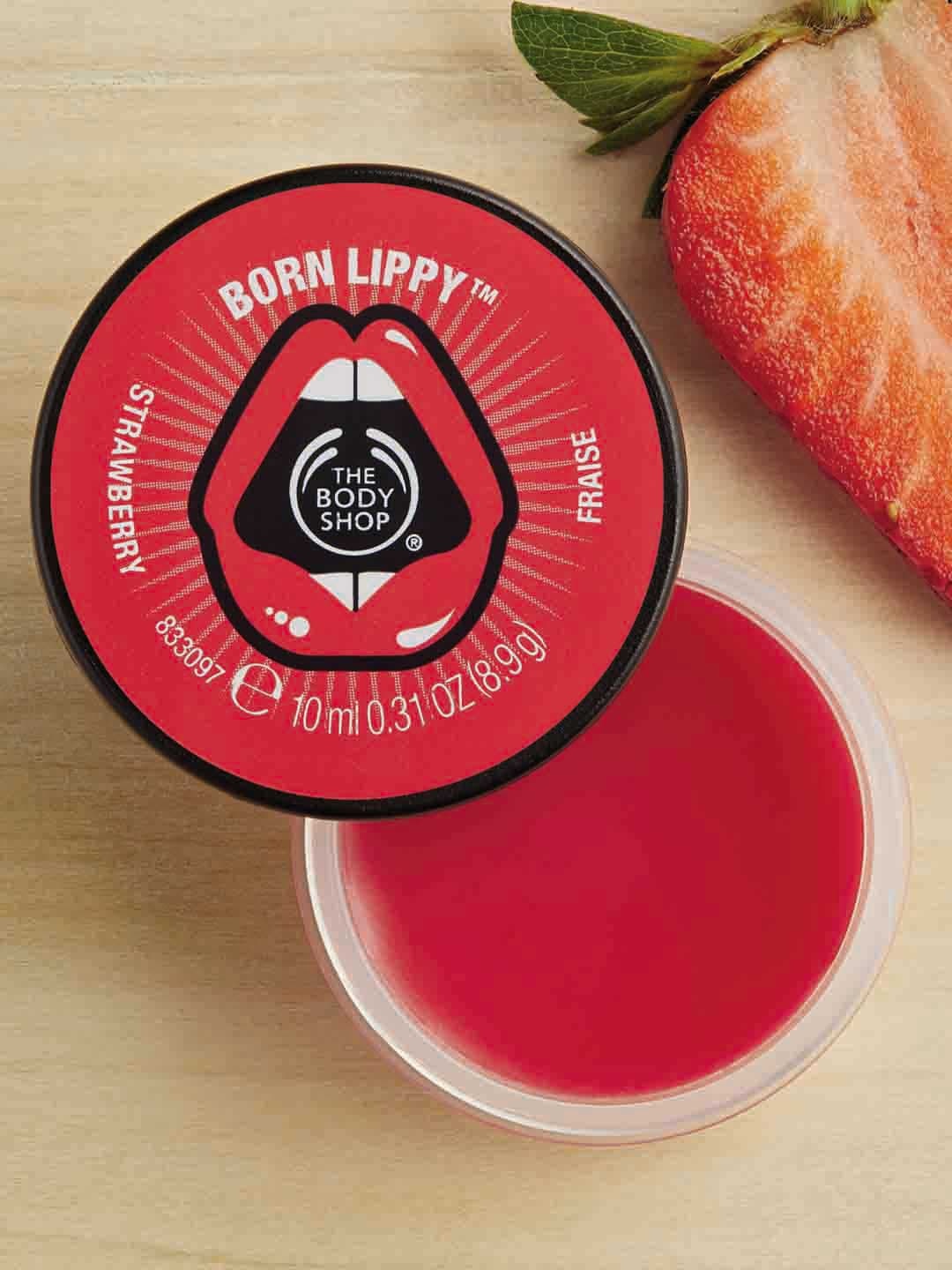 THE BODY SHOP Born Lippy Pot Lip Balm - Strawberry 100ml, Pink