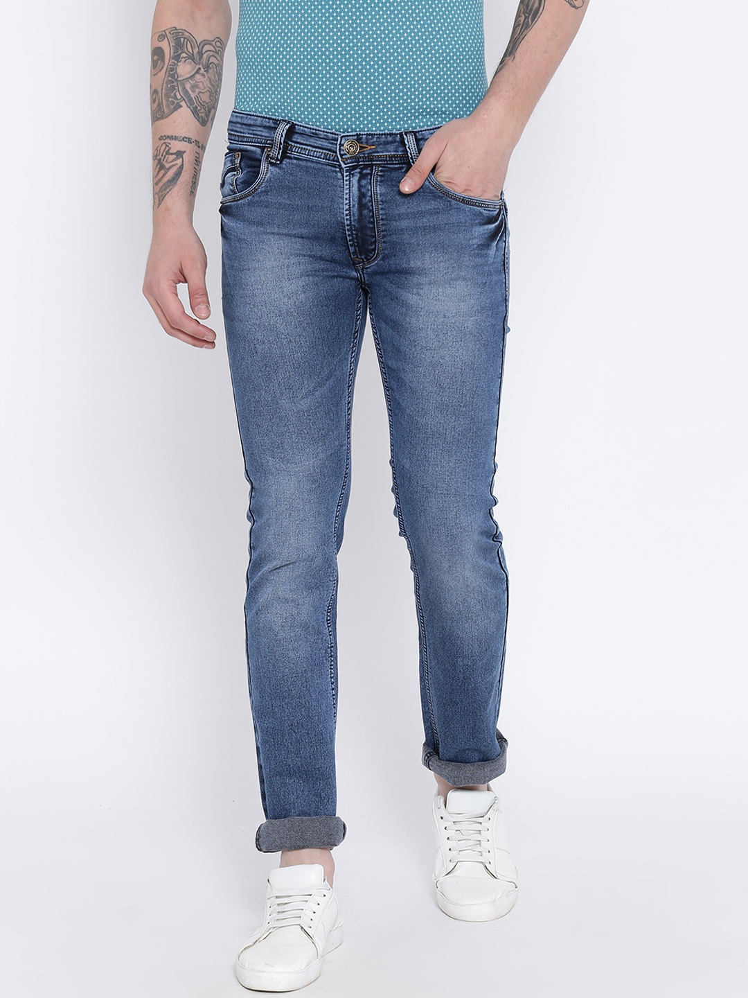 

Duke Men Regular Fit Mid-Rise Clean Look Stretchable Jeans, Blue