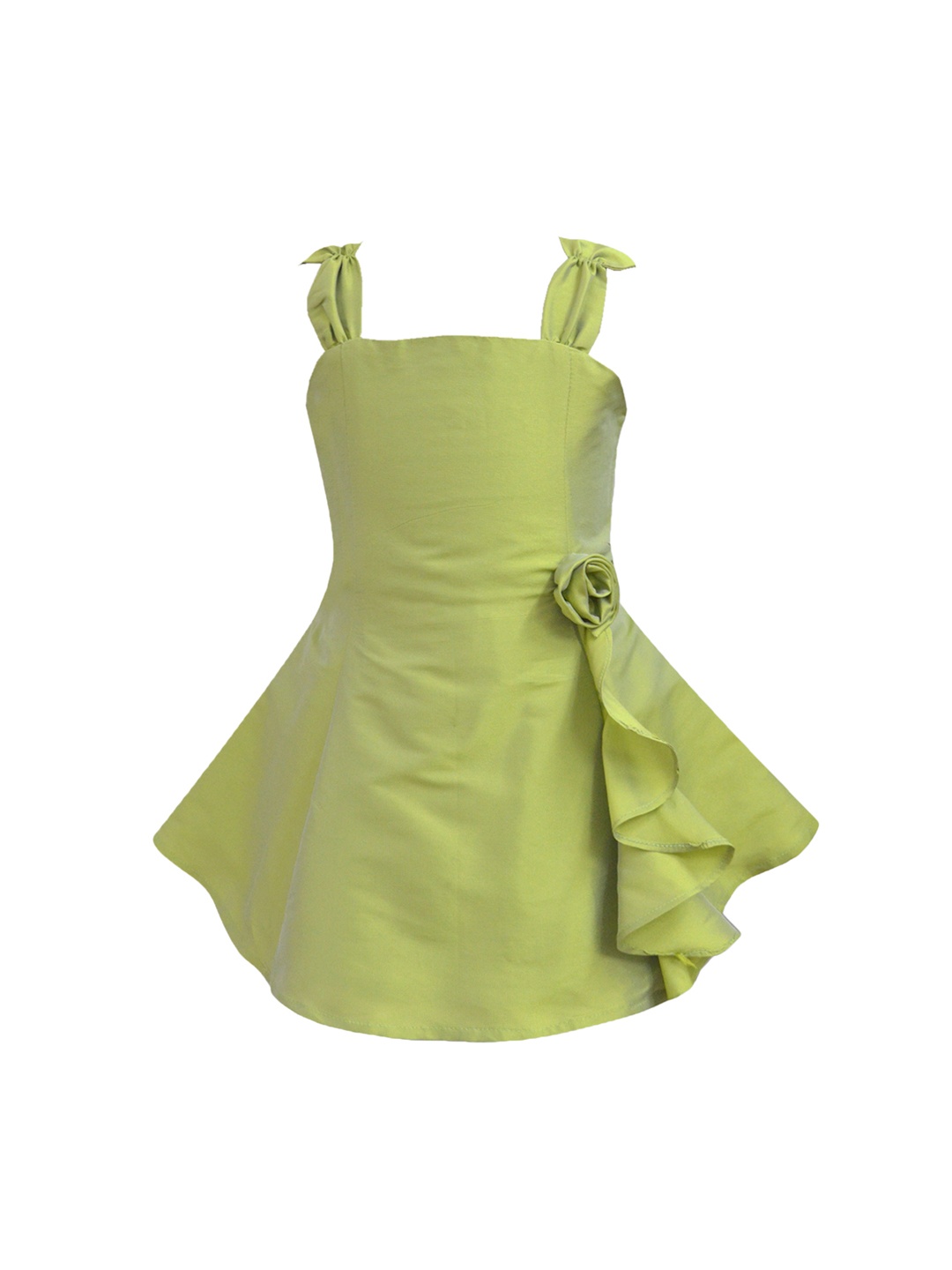 

A.T.U.N All Things Uber Nice Girls Lime Green Solid Fit and Flare Dress