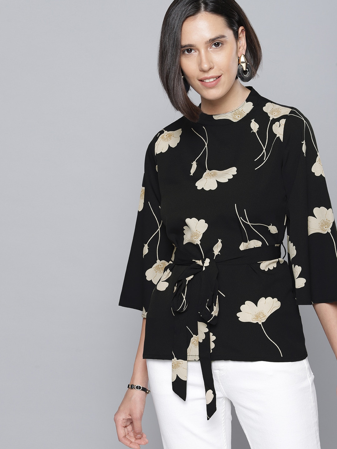 

Tokyo Talkies Women Black Printed Top