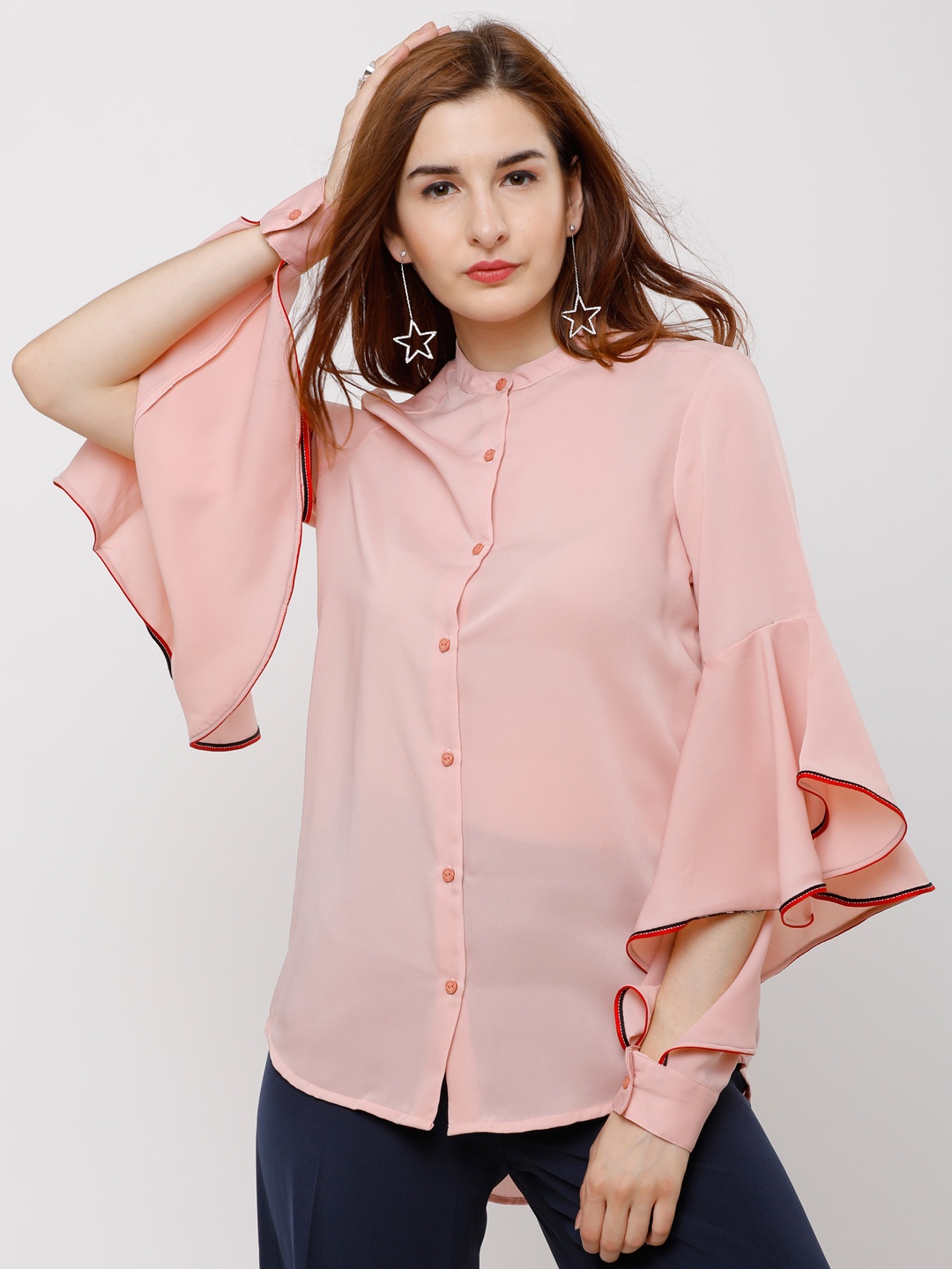

Tokyo Talkies Women Regular Fit Solid Casual Shirt, Pink
