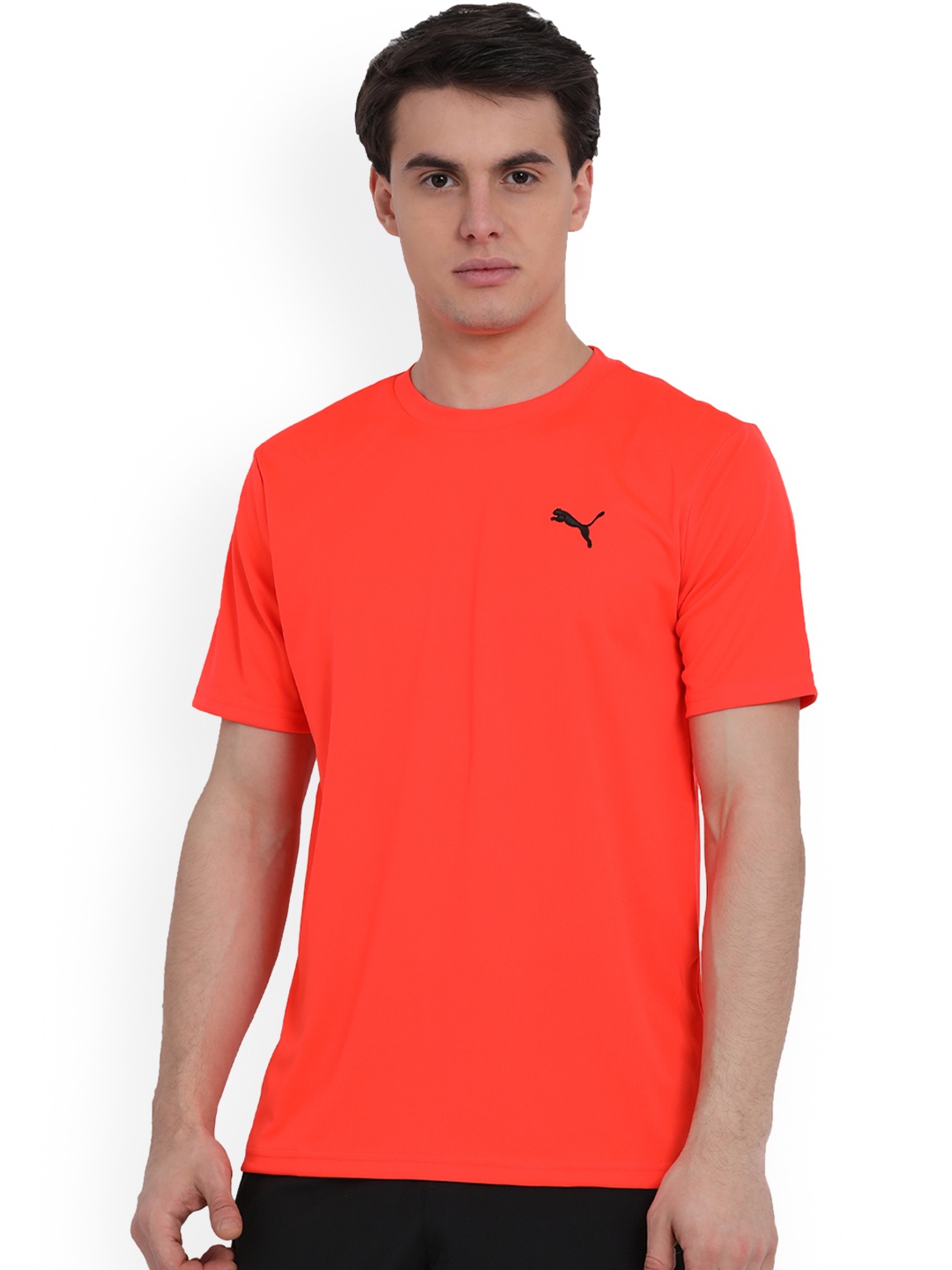 

Puma Men Coral Red Solid Round Neck IYC T-shirt