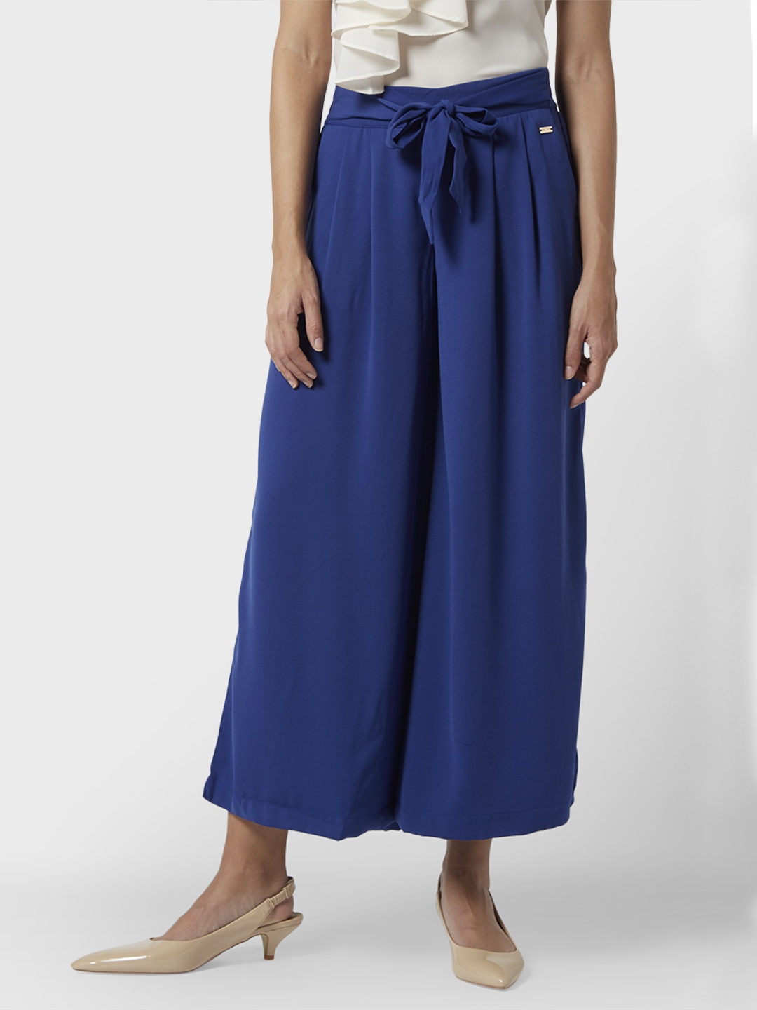 

Park Avenue Women Blue Regular Fit Solid Parallel Trousers