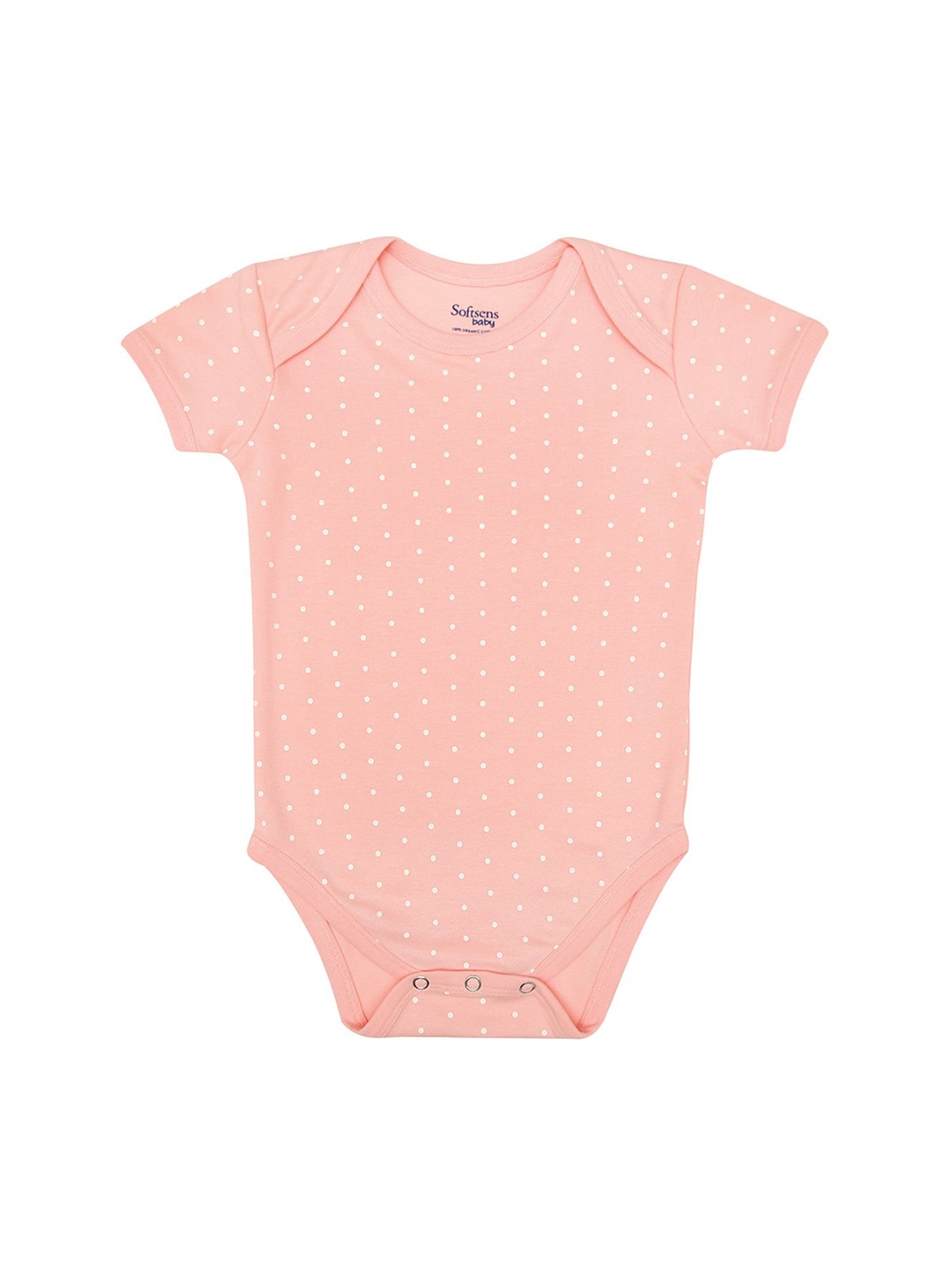 

Softsens Kids Organic Cotton Pink Polka Dot Print Sustainable Bodysuit