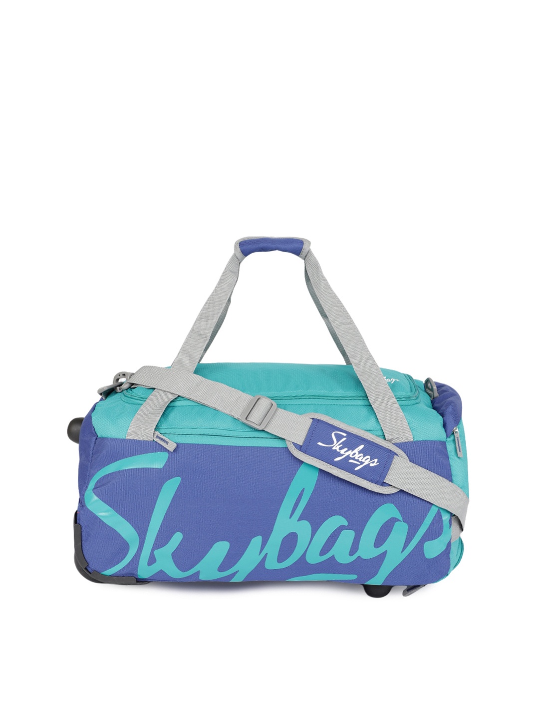 

Skybags Unisex Blue & Purple SWING DFT 55 Medium Trolley Duffel Bag