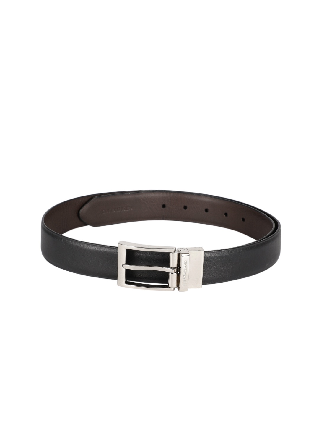 

Peter England Men Reversible Black & Brown Solid Belt