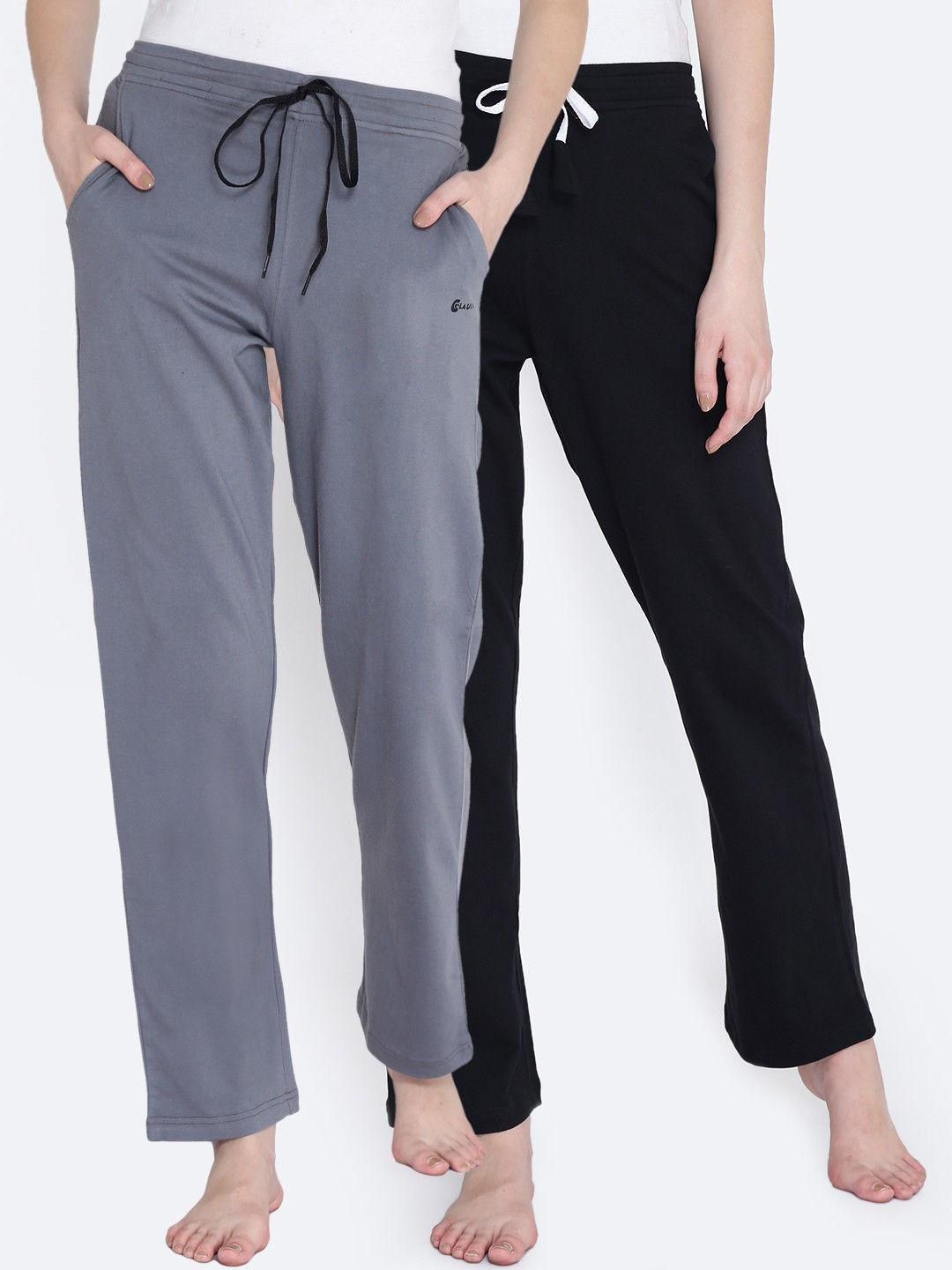 

Claura Women Pack of 2 Black & Grey Lounge Pants Lower-11-grey-blak