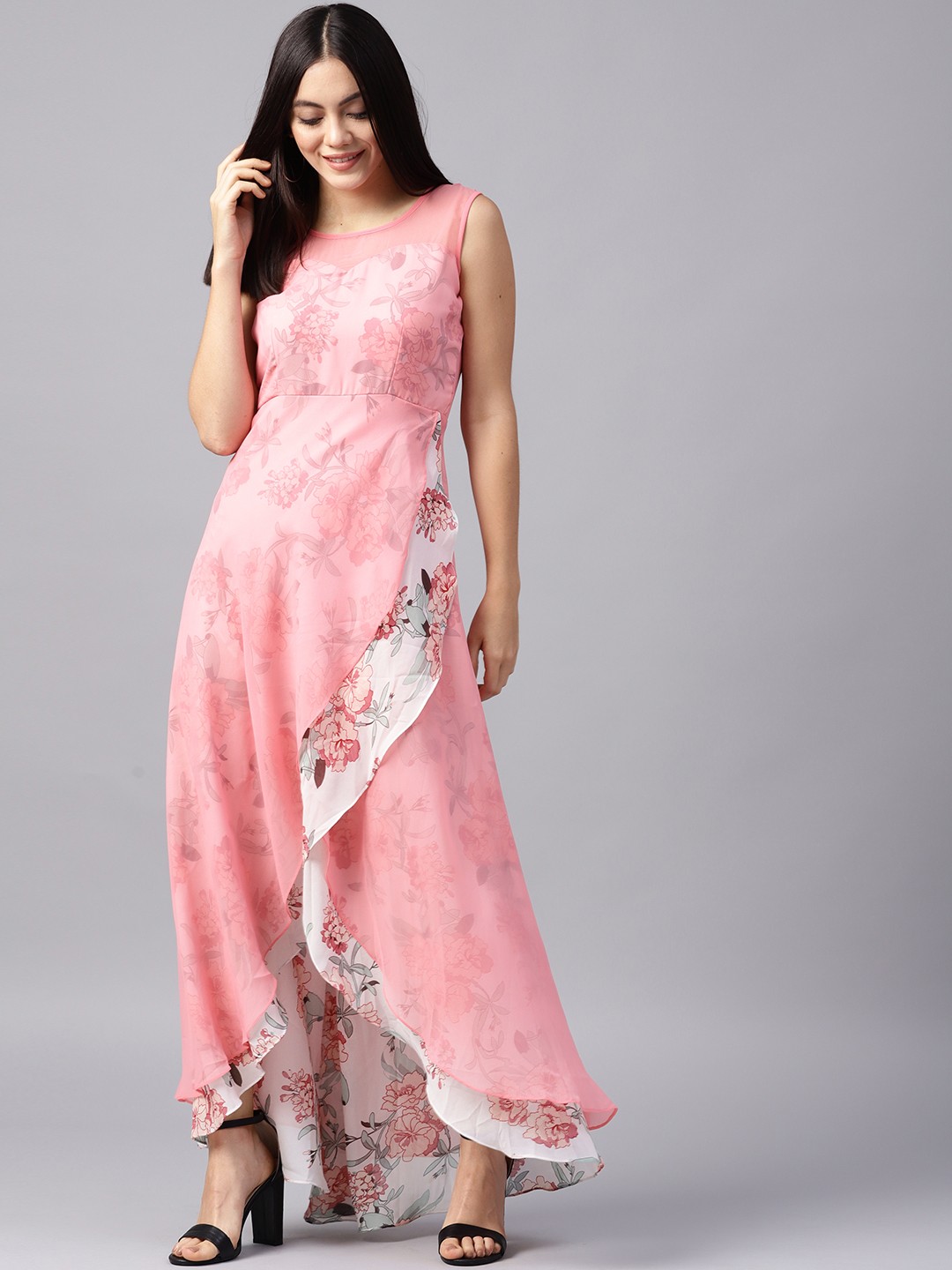

Athena Women Pink Printed Maxi Dress