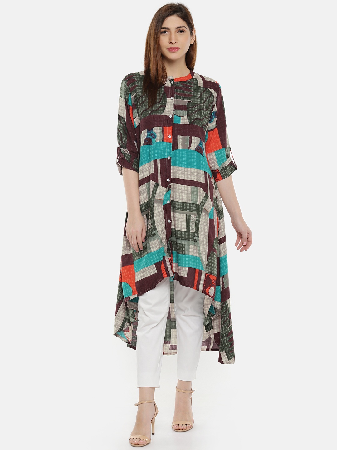 

shiloh Women Multicoloured Printed A-Line Kurta, Multi