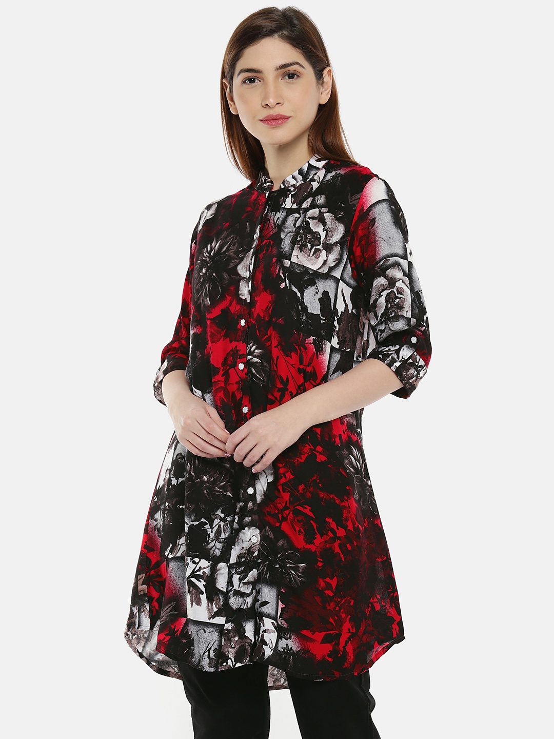 

Shiloh Women Black Printed A-Line Kurti