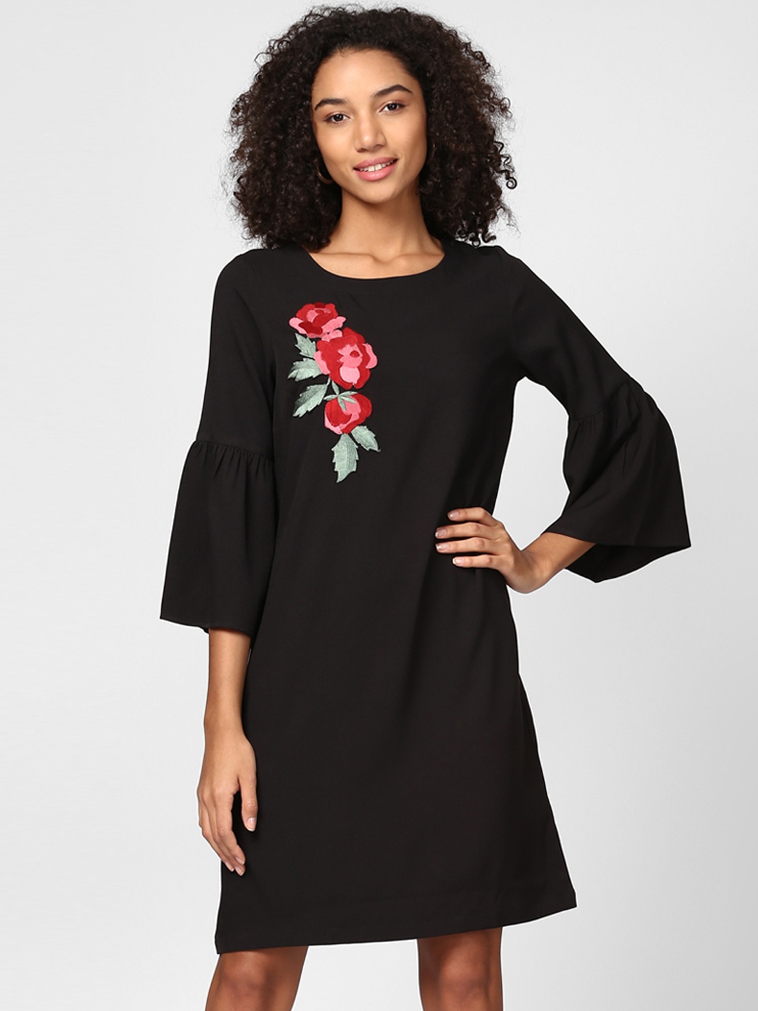 

Harpa Women Black Printed A-Line Dress