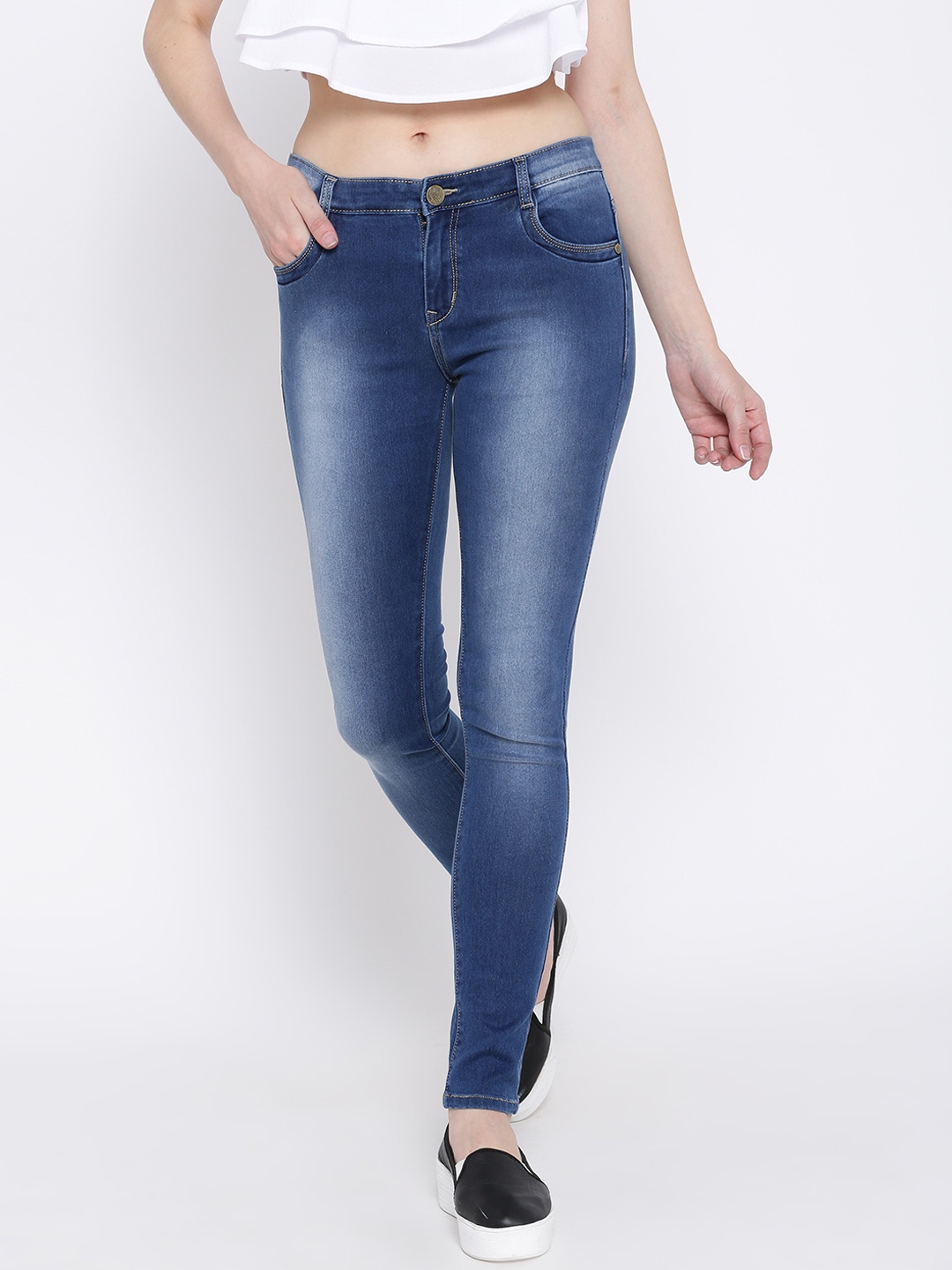 Fashion Cult Women Blue Slim Fit Mid-Rise Clean Look Jeans