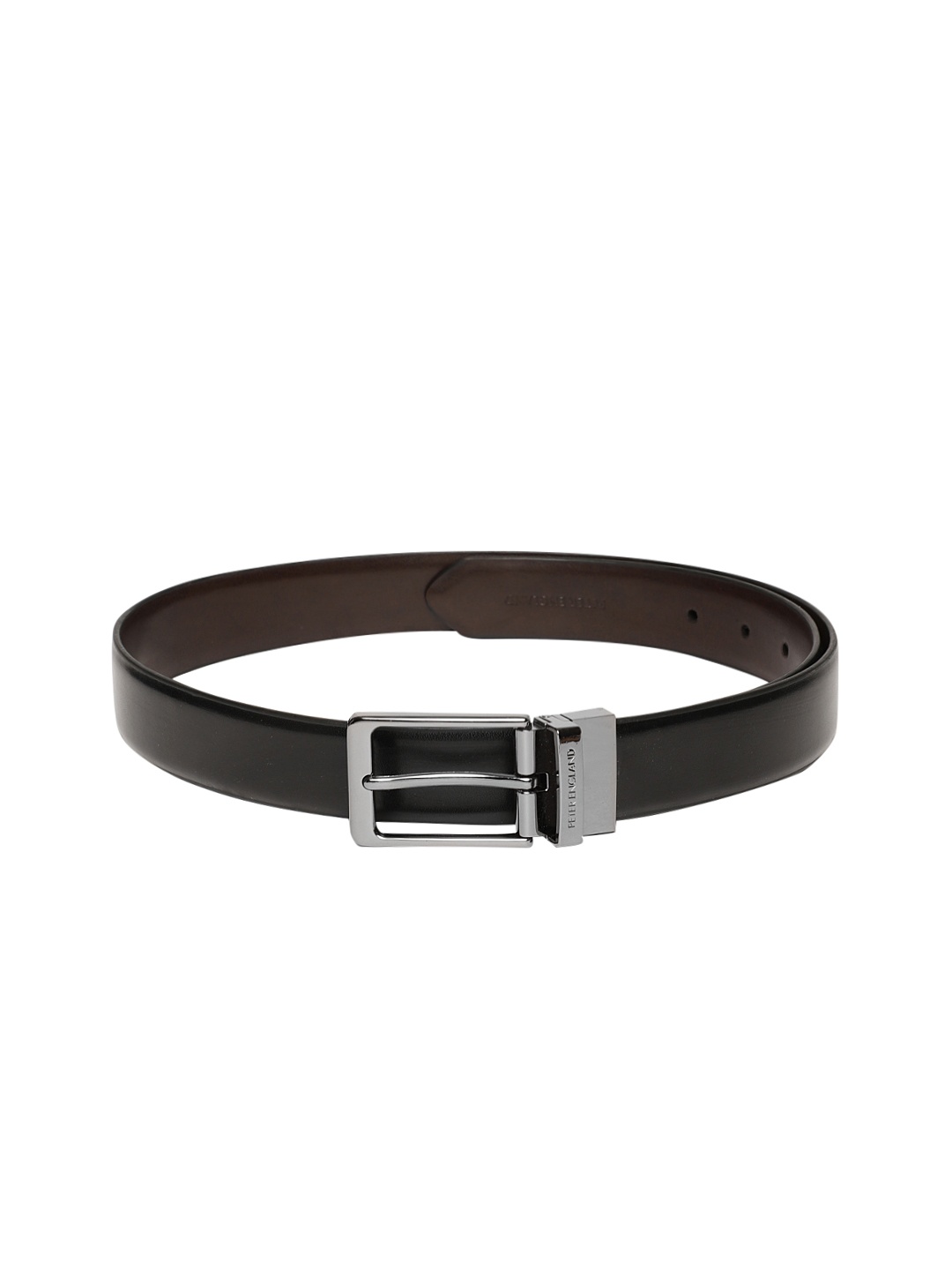 

Peter England Men Black & Brown Solid Leather Belt