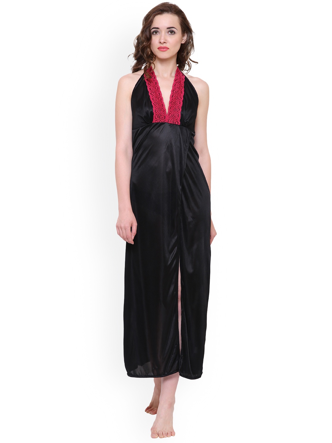 

Klamotten Black & Red Solid Nightdress 277K
