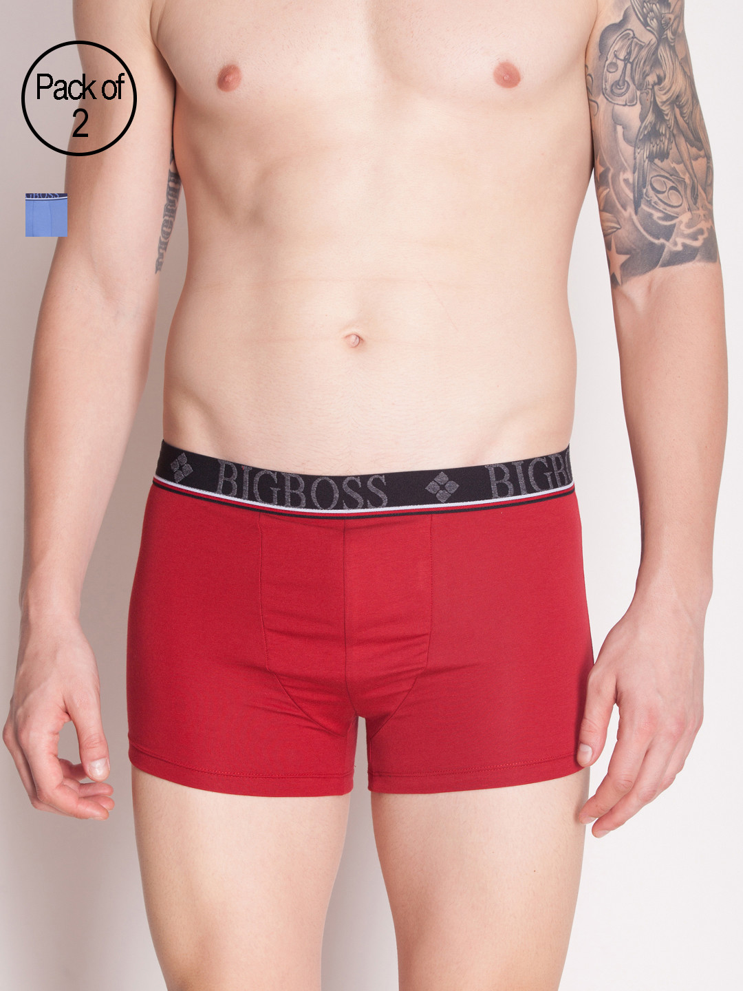 

Dollar Bigboss Men Pack of 2 Shuffle Intellisoft Cotton Modal Trunk MDTR-15-DYNAMO-PO2, Red