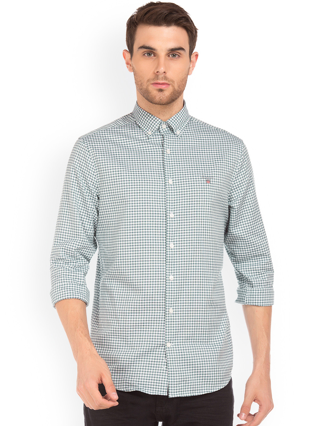 

GANT Men Green Regular Fit Checked Casual Shirt
