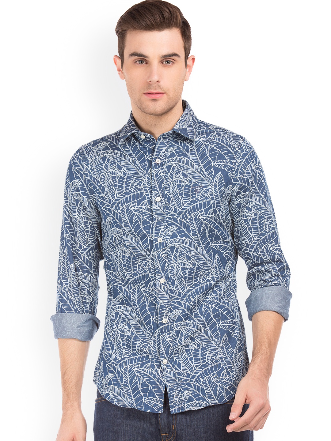 

GANT Men Blue Slim Fit Printed Casual Shirt