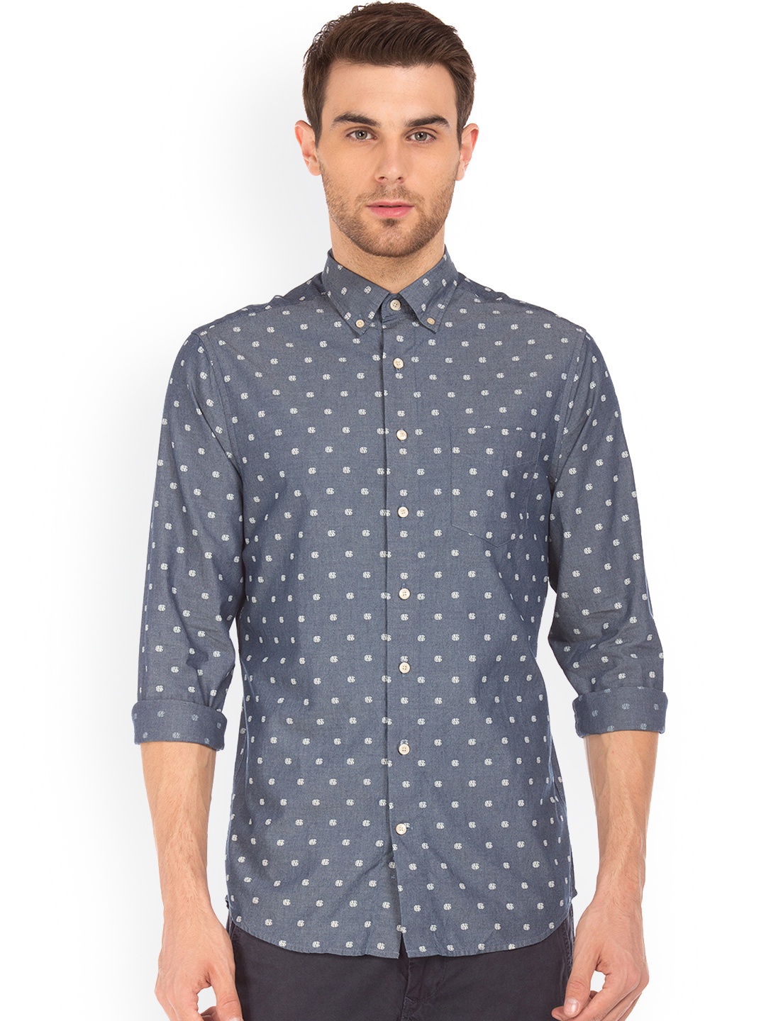 

GANT Men Grey Regular Fit Printed Casual Shirt