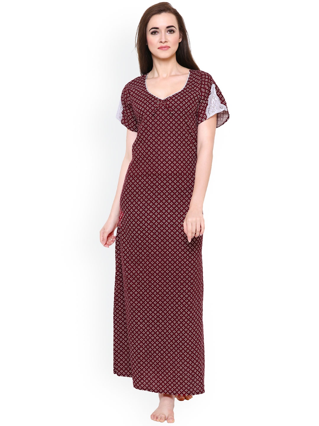 

Secret Wish Brown Printed Nightdress NT-E125-532