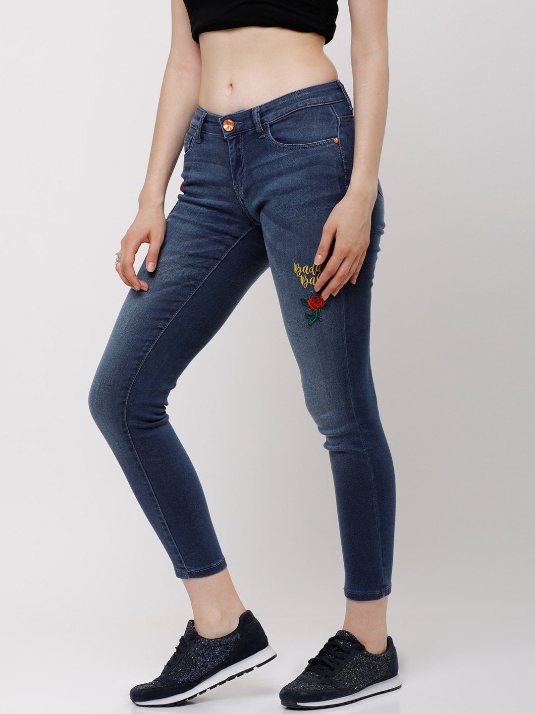 

Tokyo Talkies Women Blue Skinny Fit Mid-Rise Clean Look Stretchable Jeans