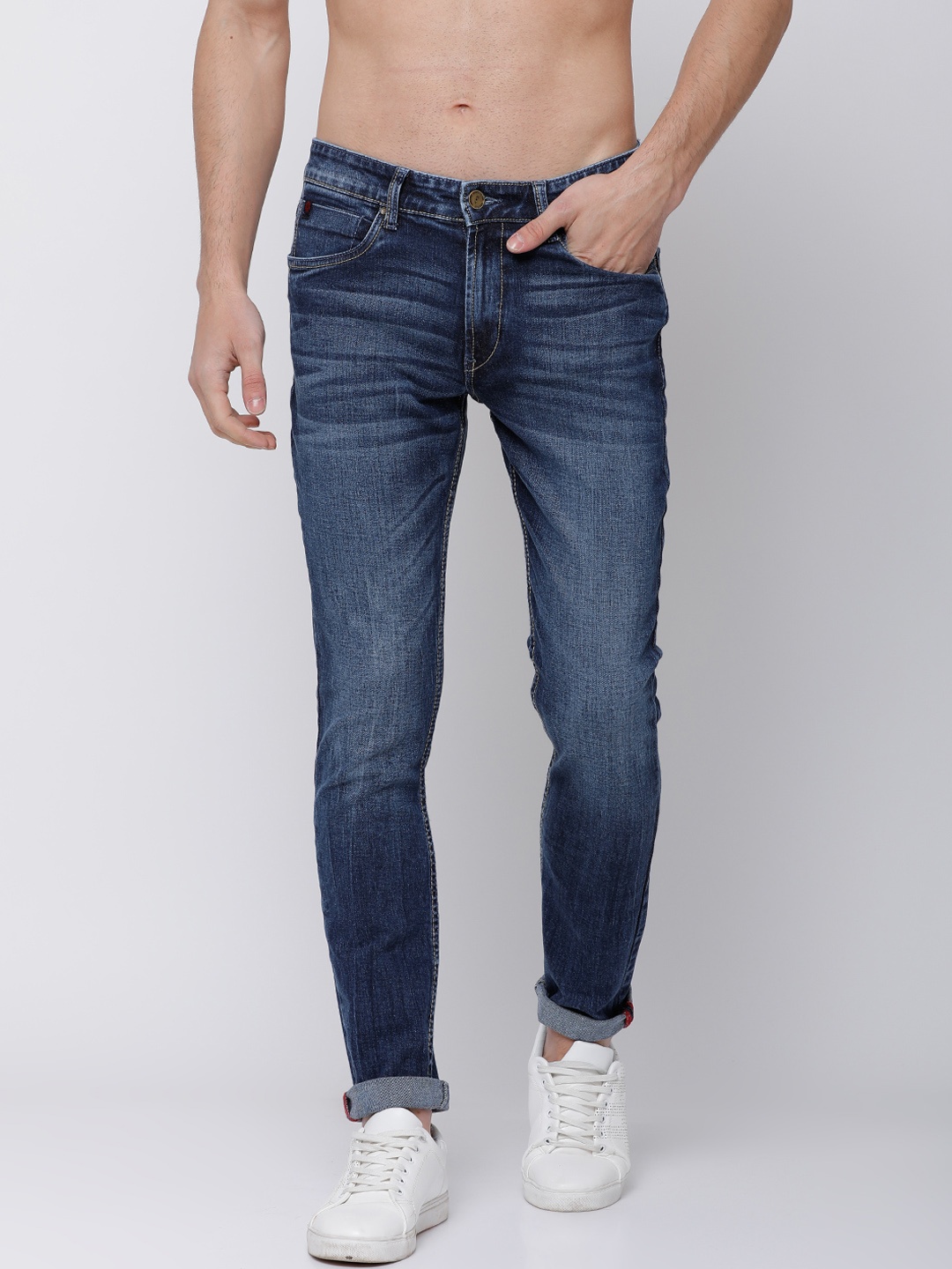 

LOCOMOTIVE Men Blue Slim Fit Mid-Rise Clean Look Stretchable Jeans