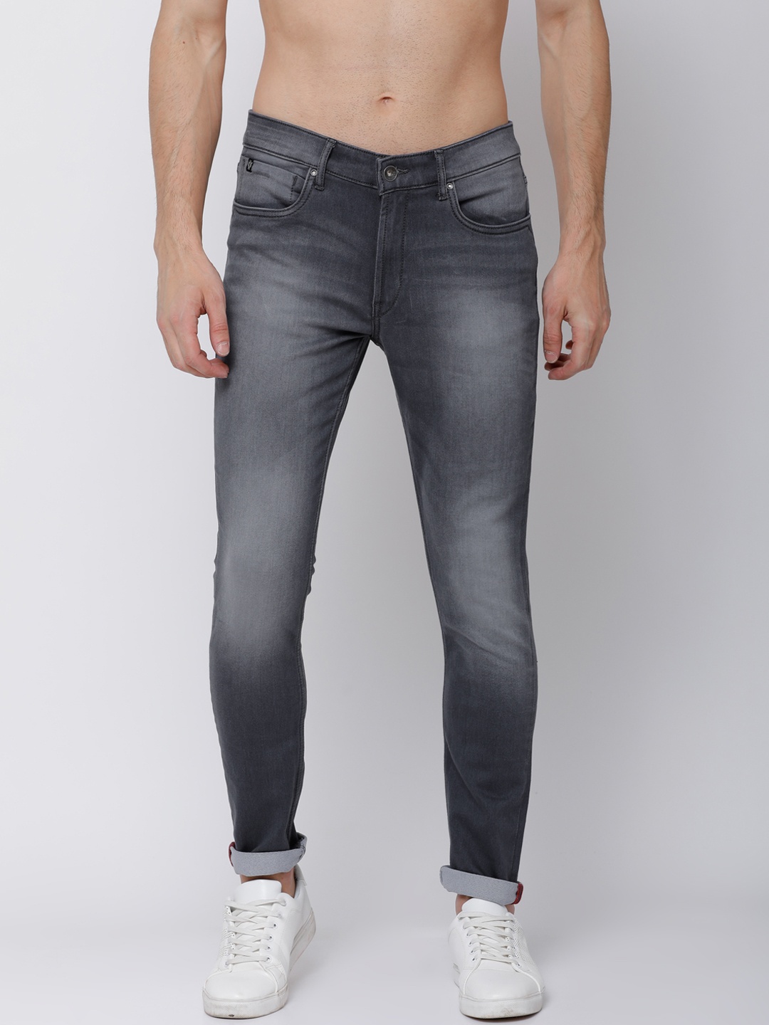 

LOCOMOTIVE Men Grey Slim Fit Mid-Rise Clean Look Stretchable Jeans