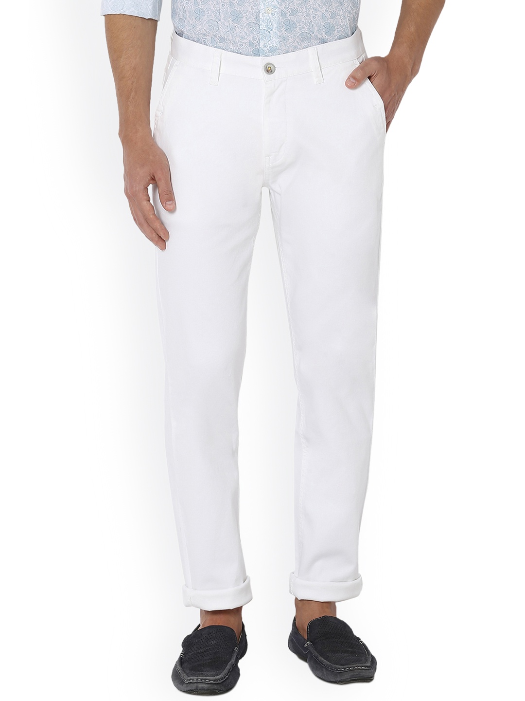 

Van Heusen Sport Men White Slim Fit Solid Regular Trousers